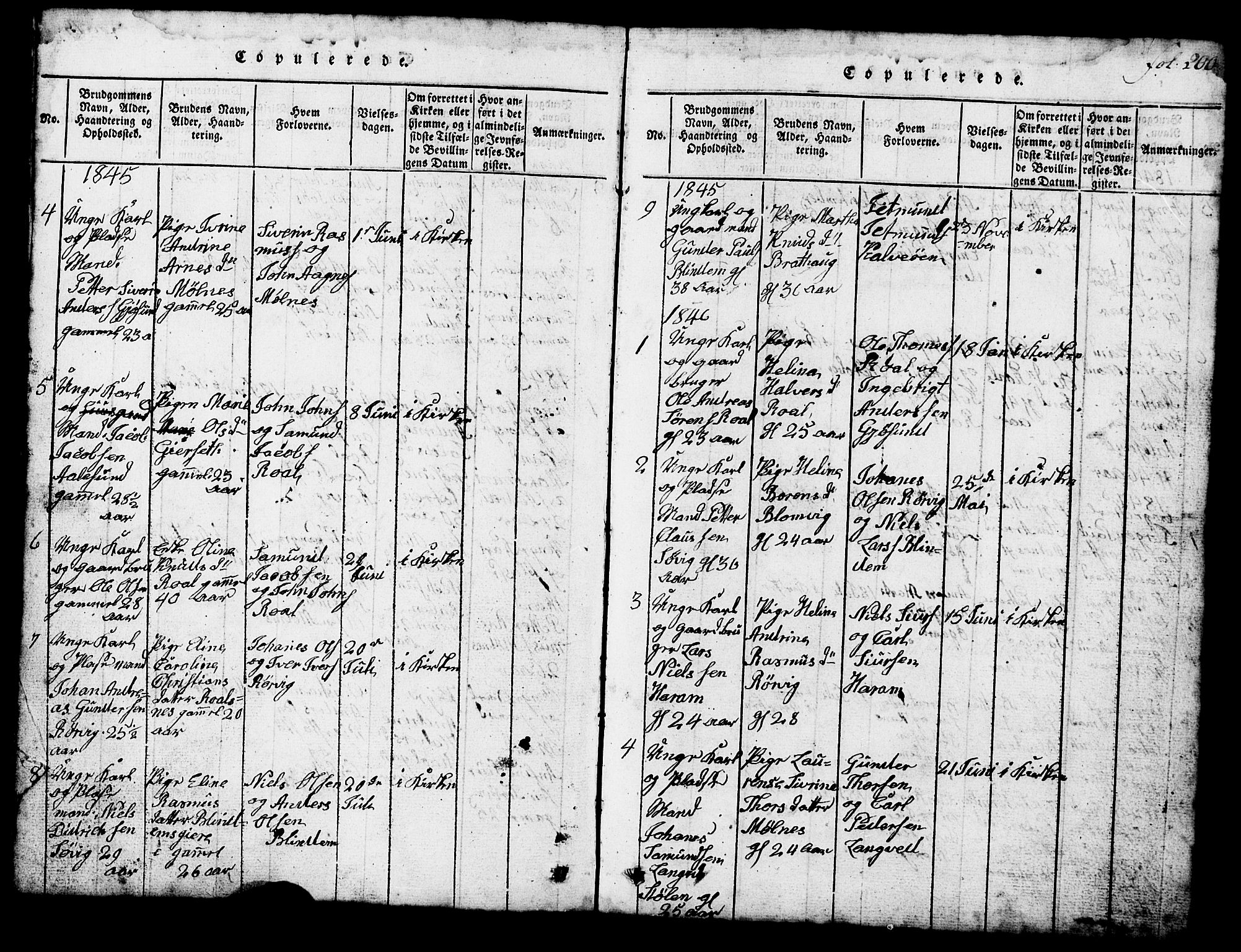 Ministerialprotokoller, klokkerbøker og fødselsregistre - Møre og Romsdal, SAT/A-1454/537/L0520: Parish register (copy) no. 537C01, 1819-1868, p. 200