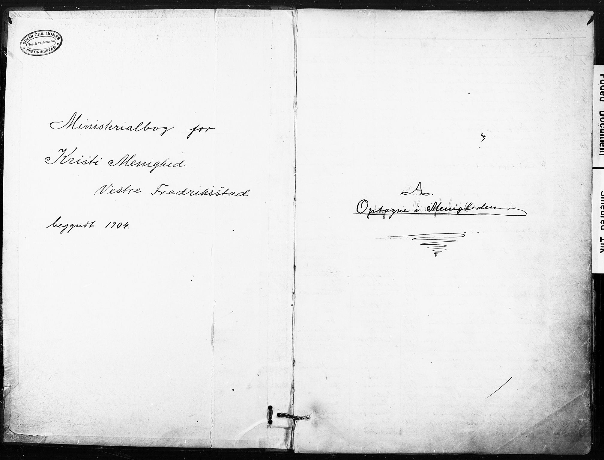 Kristi menighet Fredrikstad , SAO/PAO-0231/A/L0002: Dissenter register no. 2, 1904-1932