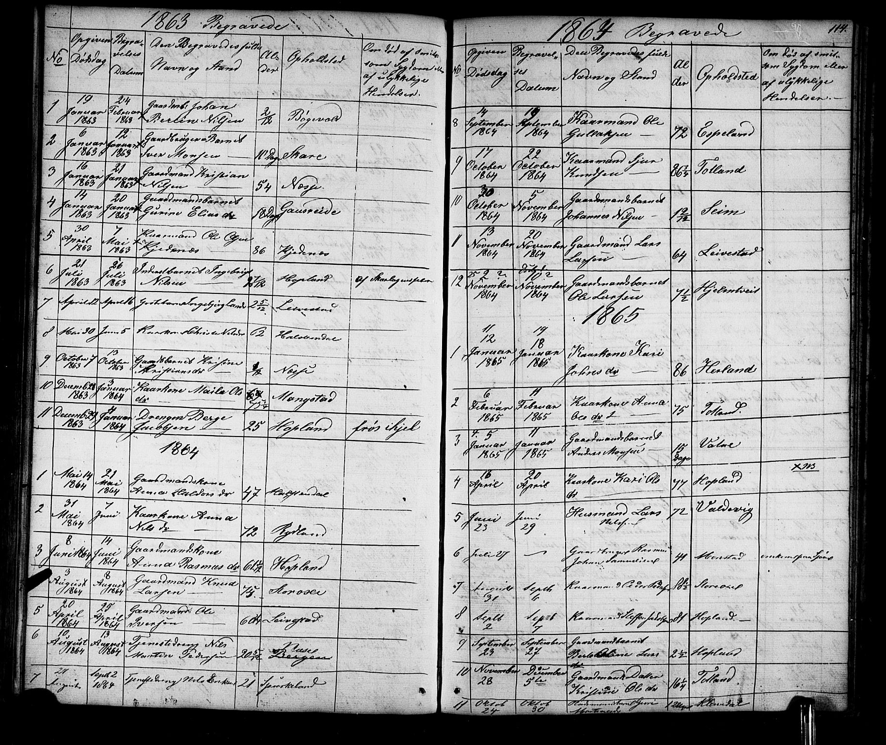 Alversund Sokneprestembete, SAB/A-73901/H/Ha/Hab: Parish register (copy) no. D 2, 1851-1889, p. 114