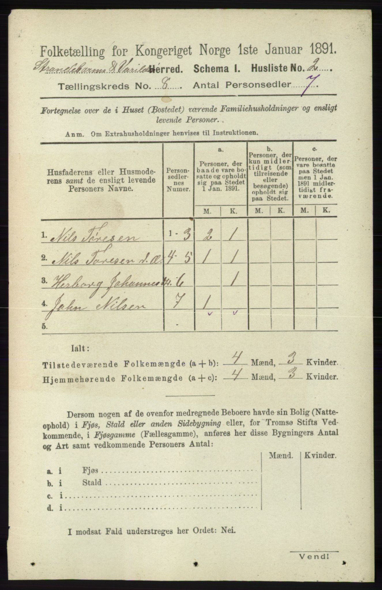 RA, 1891 census for 1226 Strandebarm og Varaldsøy, 1891, p. 2935