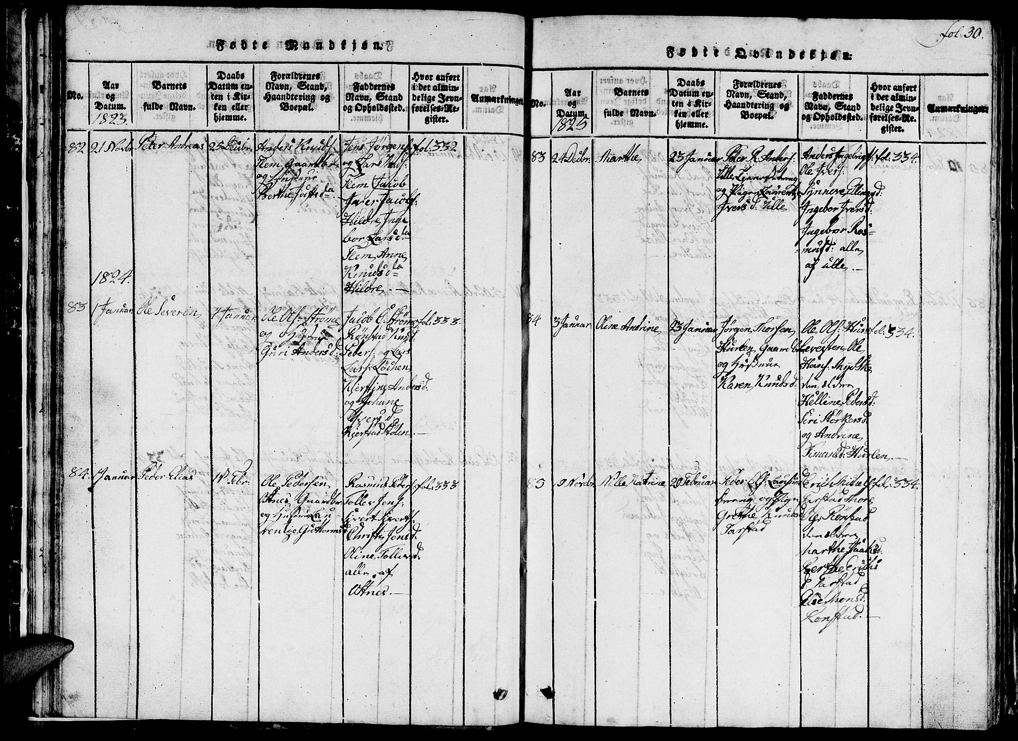 Ministerialprotokoller, klokkerbøker og fødselsregistre - Møre og Romsdal, SAT/A-1454/536/L0506: Parish register (copy) no. 536C01, 1818-1859, p. 30
