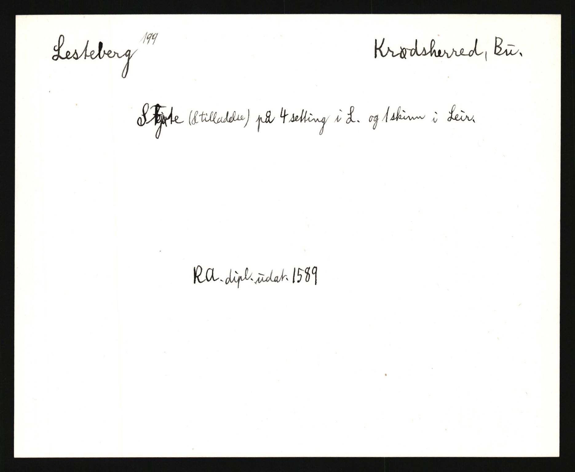 Riksarkivets diplomsamling, AV/RA-EA-5965/F35/F35e/L0014: Registreringssedler Buskerud 3, 1400-1700, p. 449