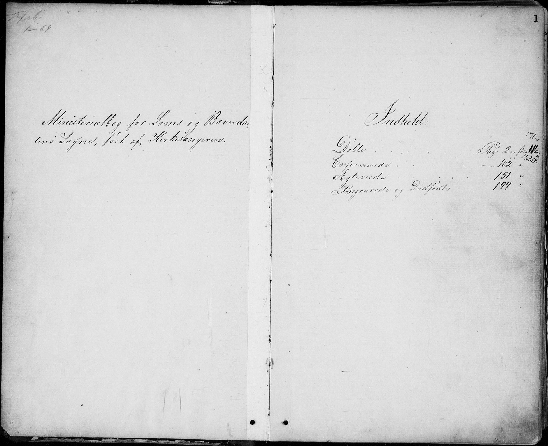 Lom prestekontor, SAH/PREST-070/L/L0013: Parish register (copy) no. 13, 1874-1938, p. 1