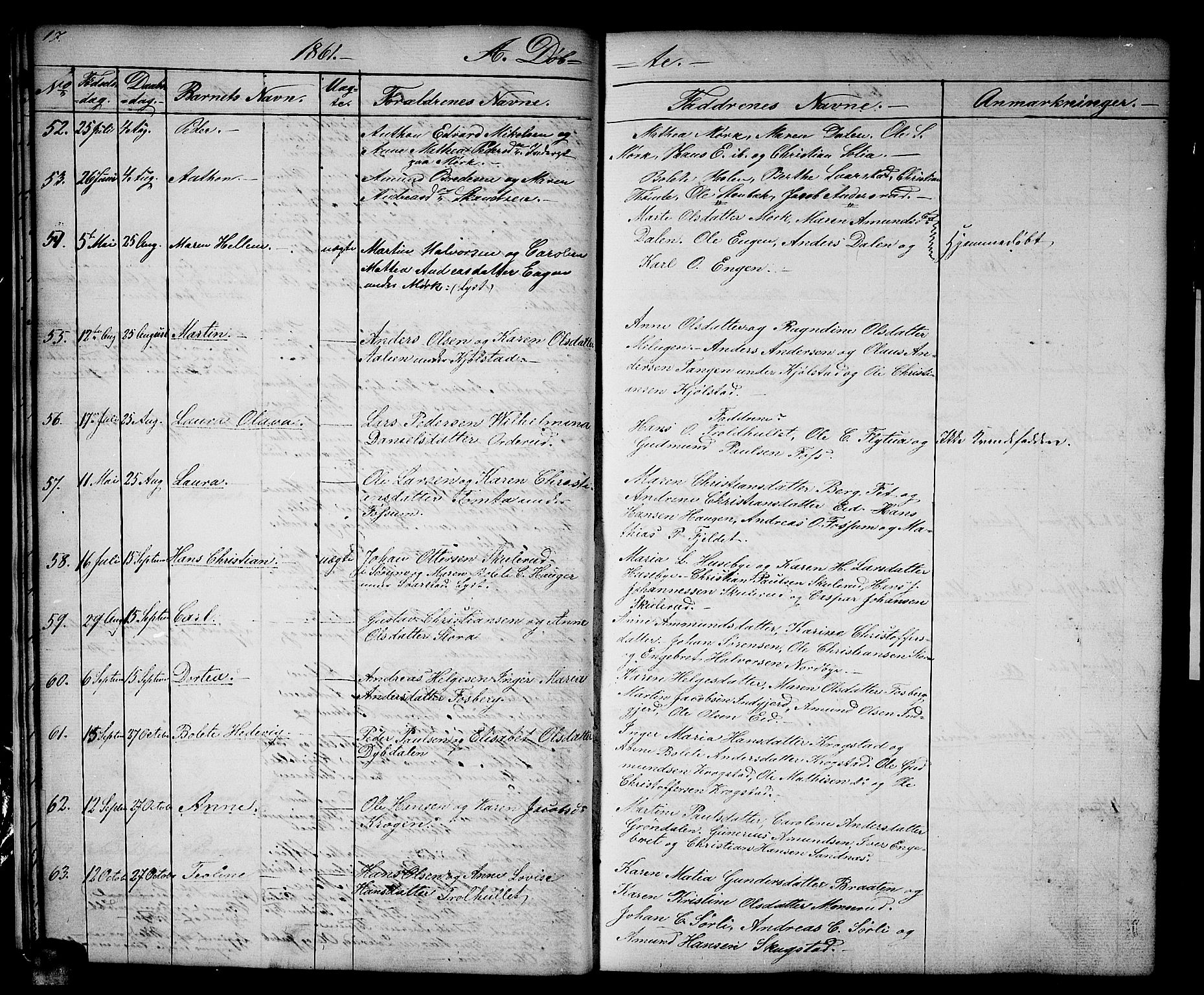 Aurskog prestekontor Kirkebøker, SAO/A-10304a/G/Gb/L0001: Parish register (copy) no. II 1, 1858-1885, p. 17
