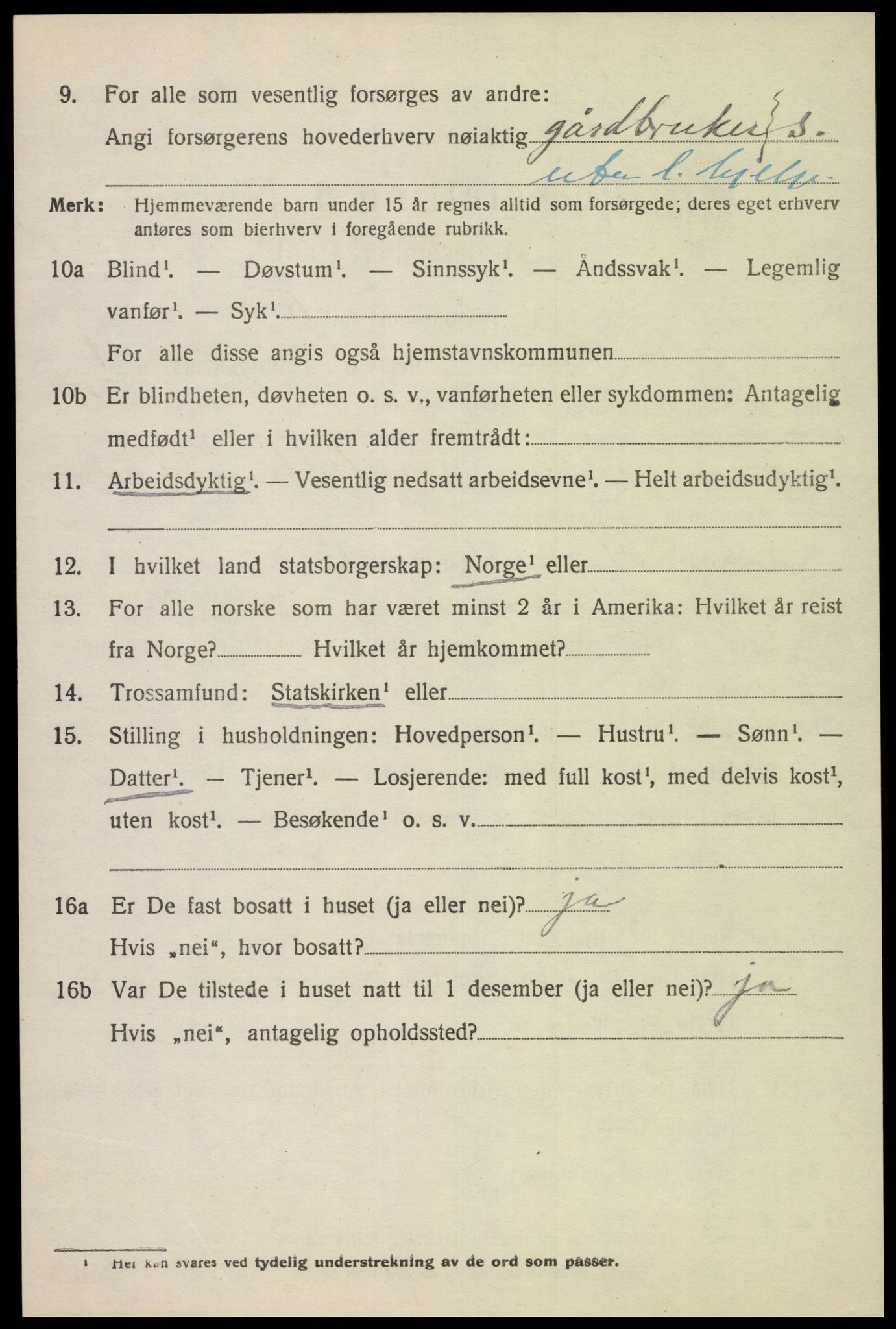 SAK, 1920 census for Eiken, 1920, p. 442