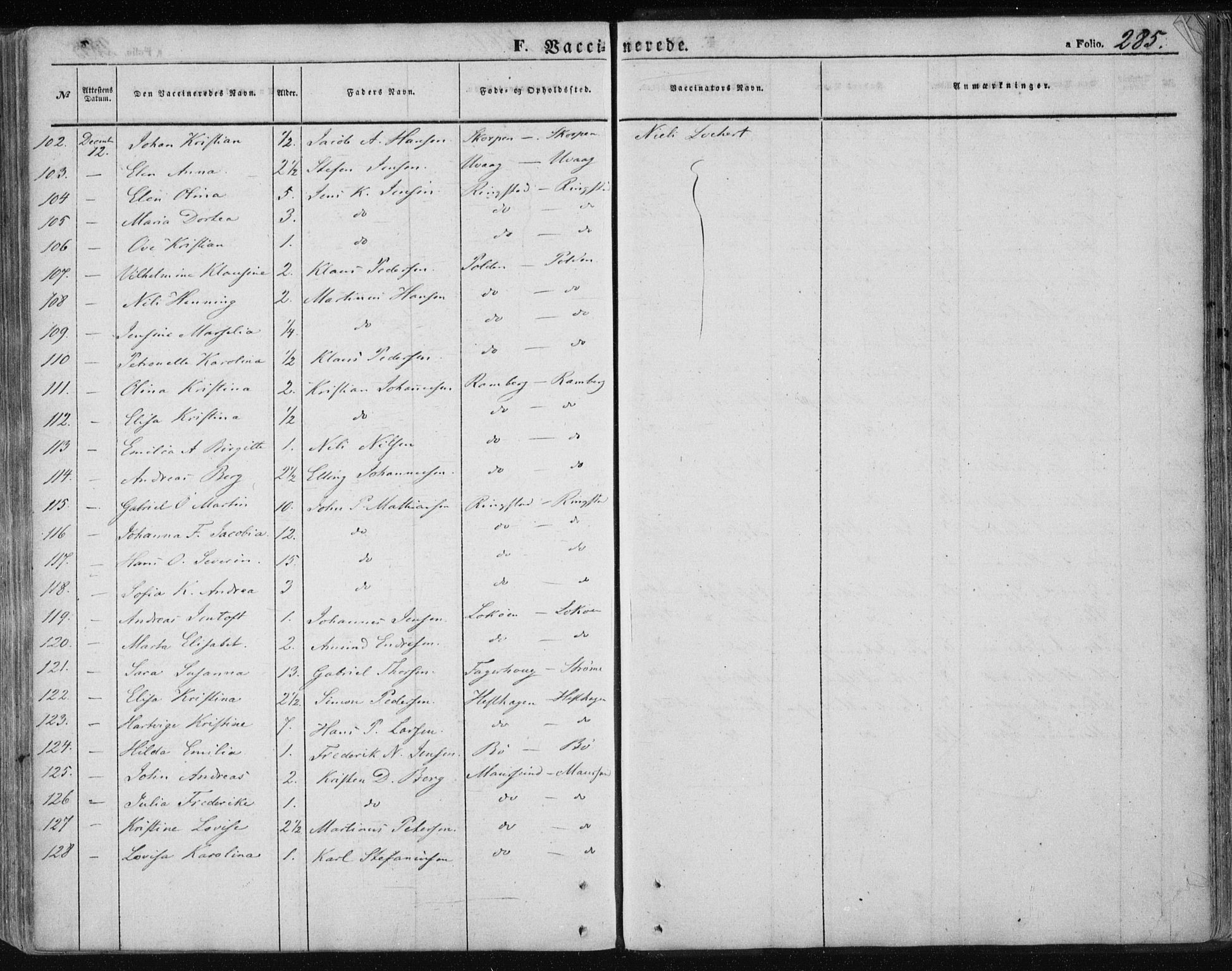 Ministerialprotokoller, klokkerbøker og fødselsregistre - Nordland, AV/SAT-A-1459/891/L1300: Parish register (official) no. 891A05, 1856-1870, p. 285