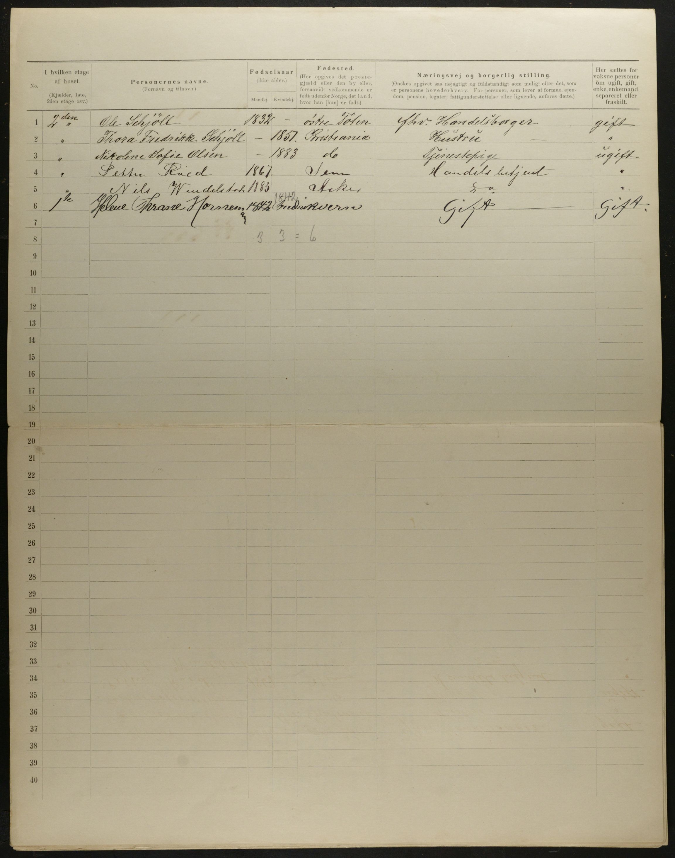 OBA, Municipal Census 1901 for Kristiania, 1901, p. 8059