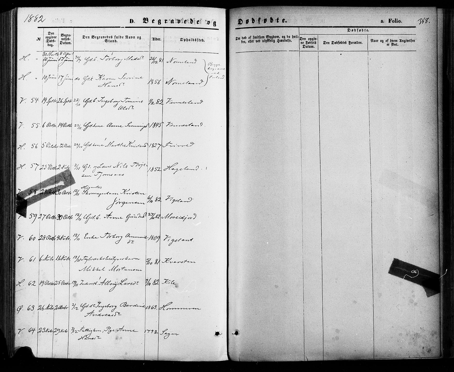 Vennesla sokneprestkontor, AV/SAK-1111-0045/Fa/Fac/L0008: Parish register (official) no. A 8, 1874-1883, p. 358