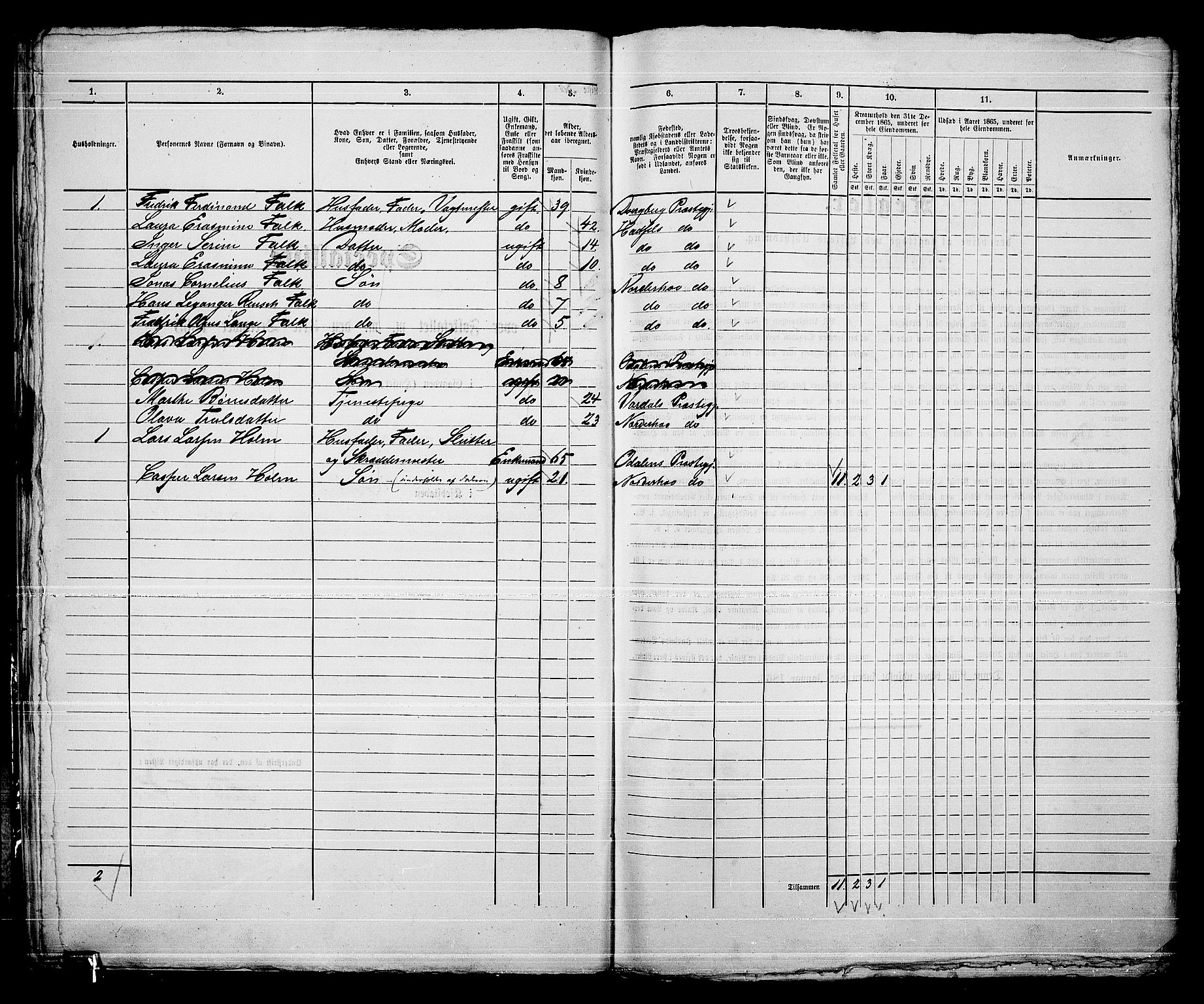 RA, 1865 census for Norderhov/Hønefoss, 1865, p. 34