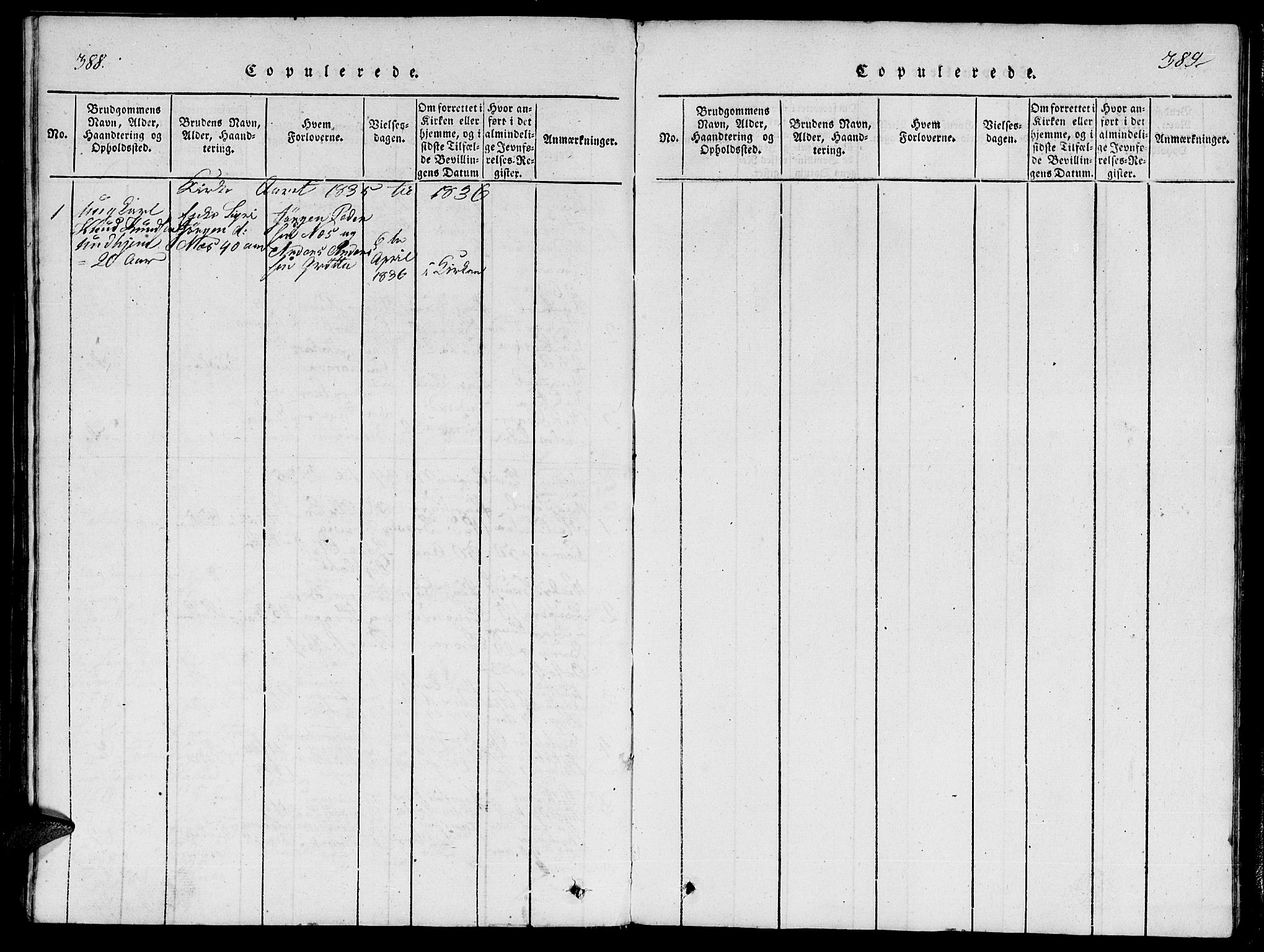 Ministerialprotokoller, klokkerbøker og fødselsregistre - Møre og Romsdal, SAT/A-1454/544/L0579: Parish register (copy) no. 544C01, 1818-1836, p. 388-389