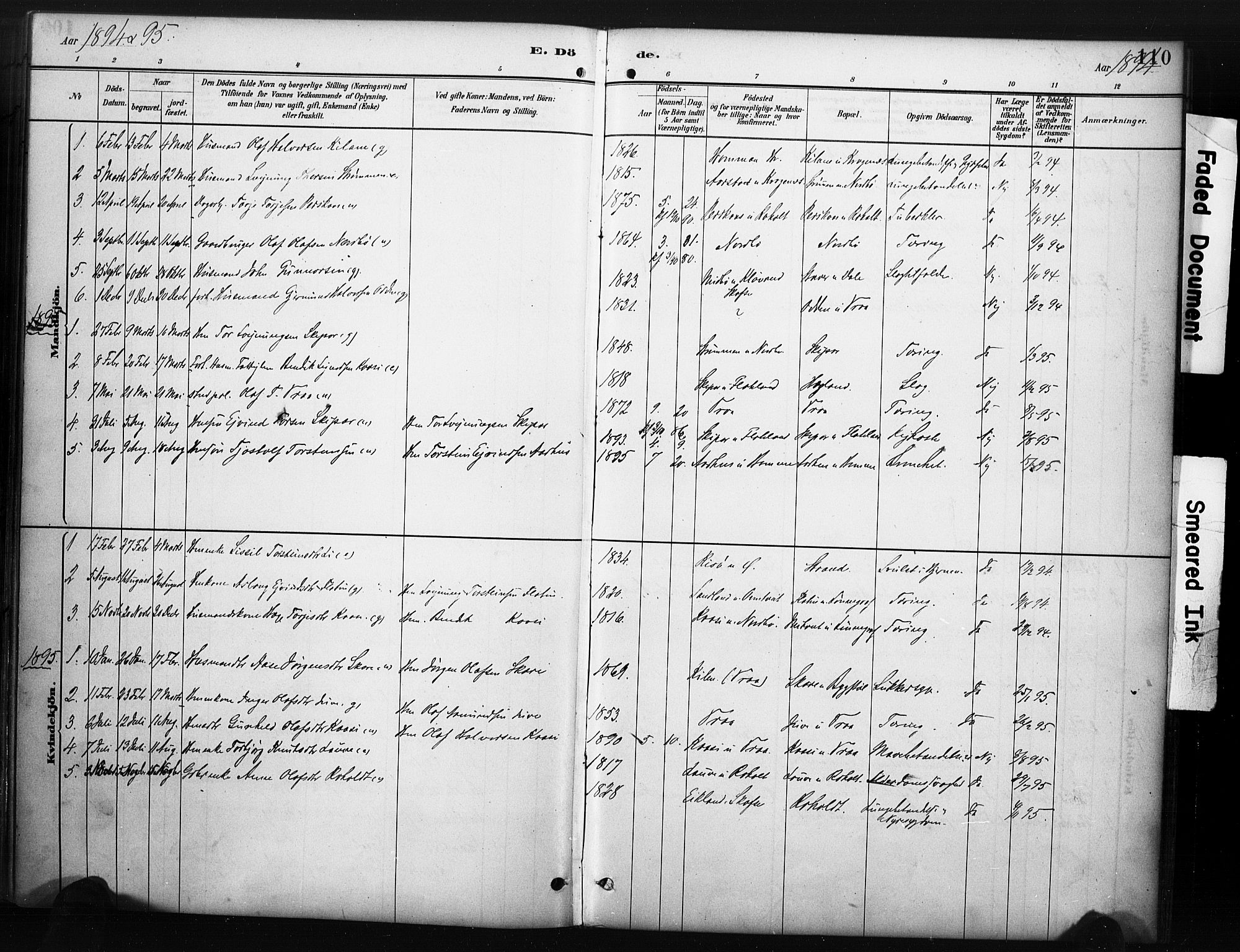 Kviteseid kirkebøker, AV/SAKO-A-276/F/Fc/L0002: Parish register (official) no. III 2, 1882-1908, p. 110