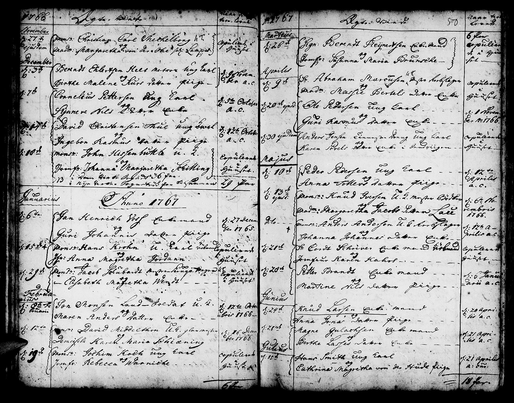 Korskirken sokneprestembete, SAB/A-76101/H/Haa/L0009: Parish register (official) no. A 9, 1743-1861, p. 50