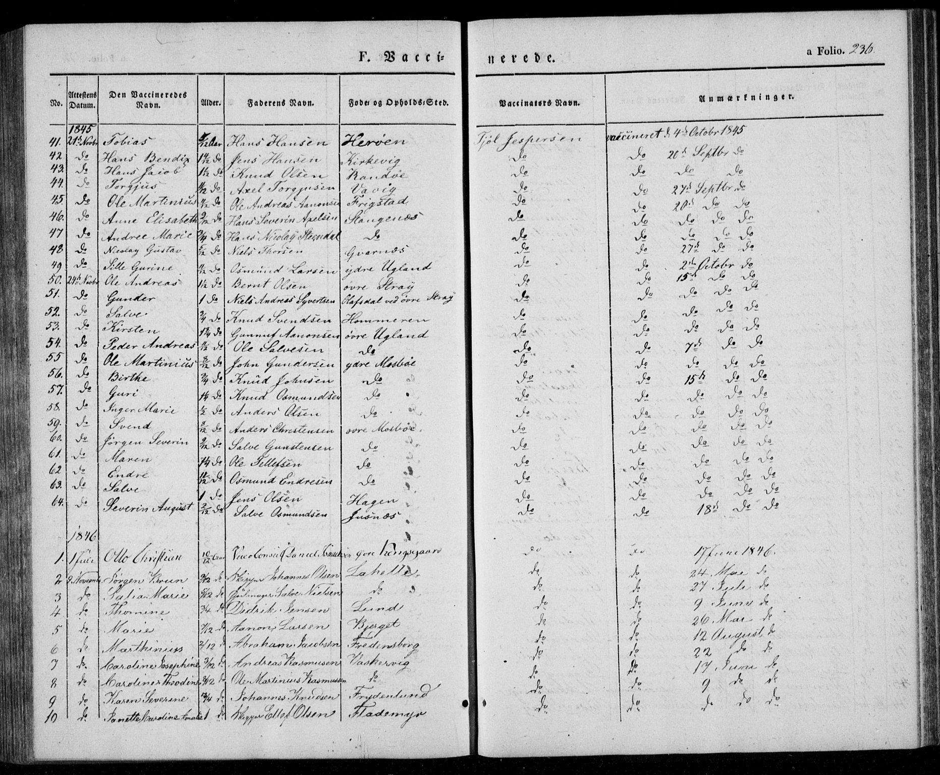 Oddernes sokneprestkontor, SAK/1111-0033/F/Fa/Faa/L0006: Parish register (official) no. A 6, 1838-1851, p. 236