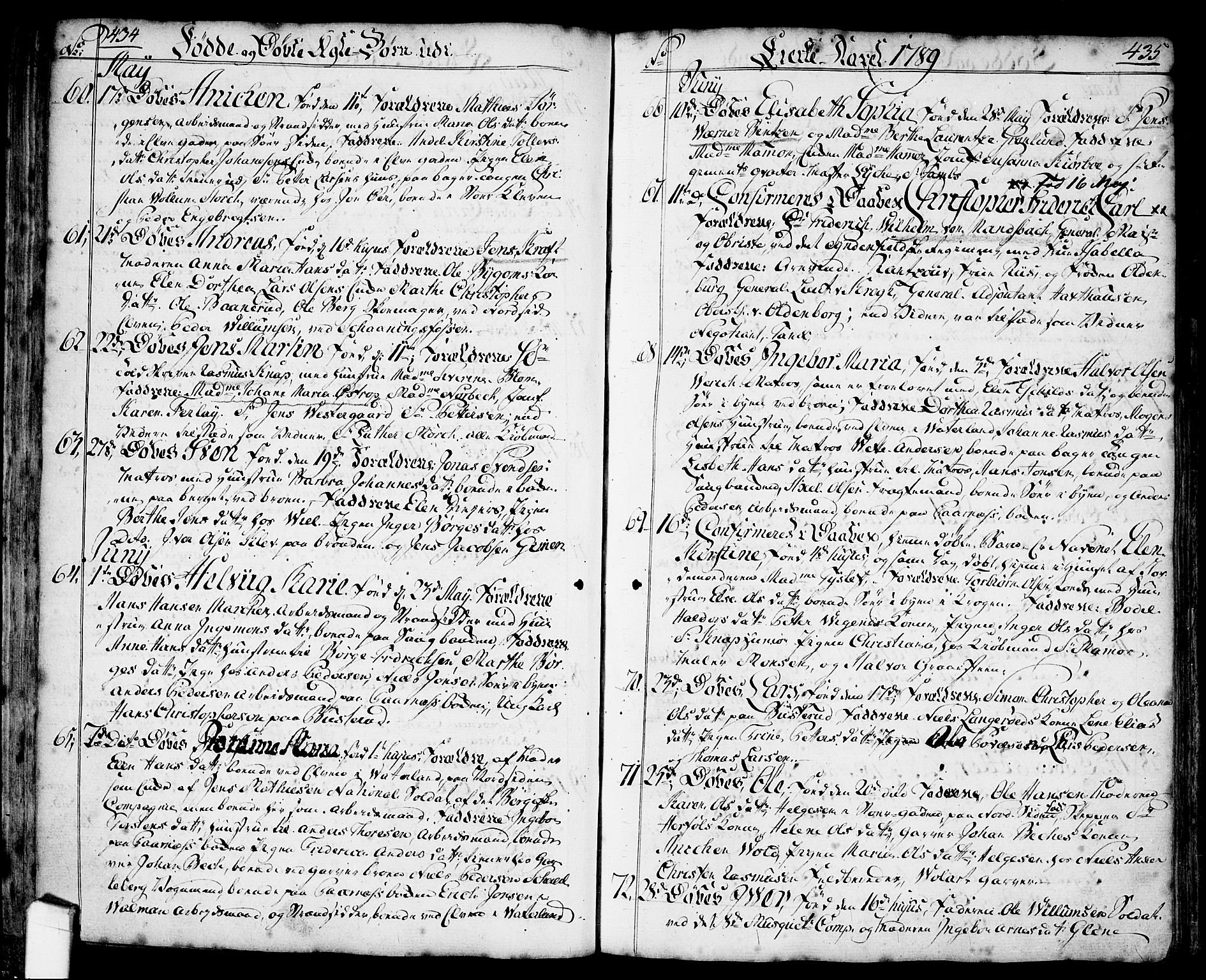 Halden prestekontor Kirkebøker, SAO/A-10909/F/Fa/L0001: Parish register (official) no. I 1, 1758-1791, p. 434-435
