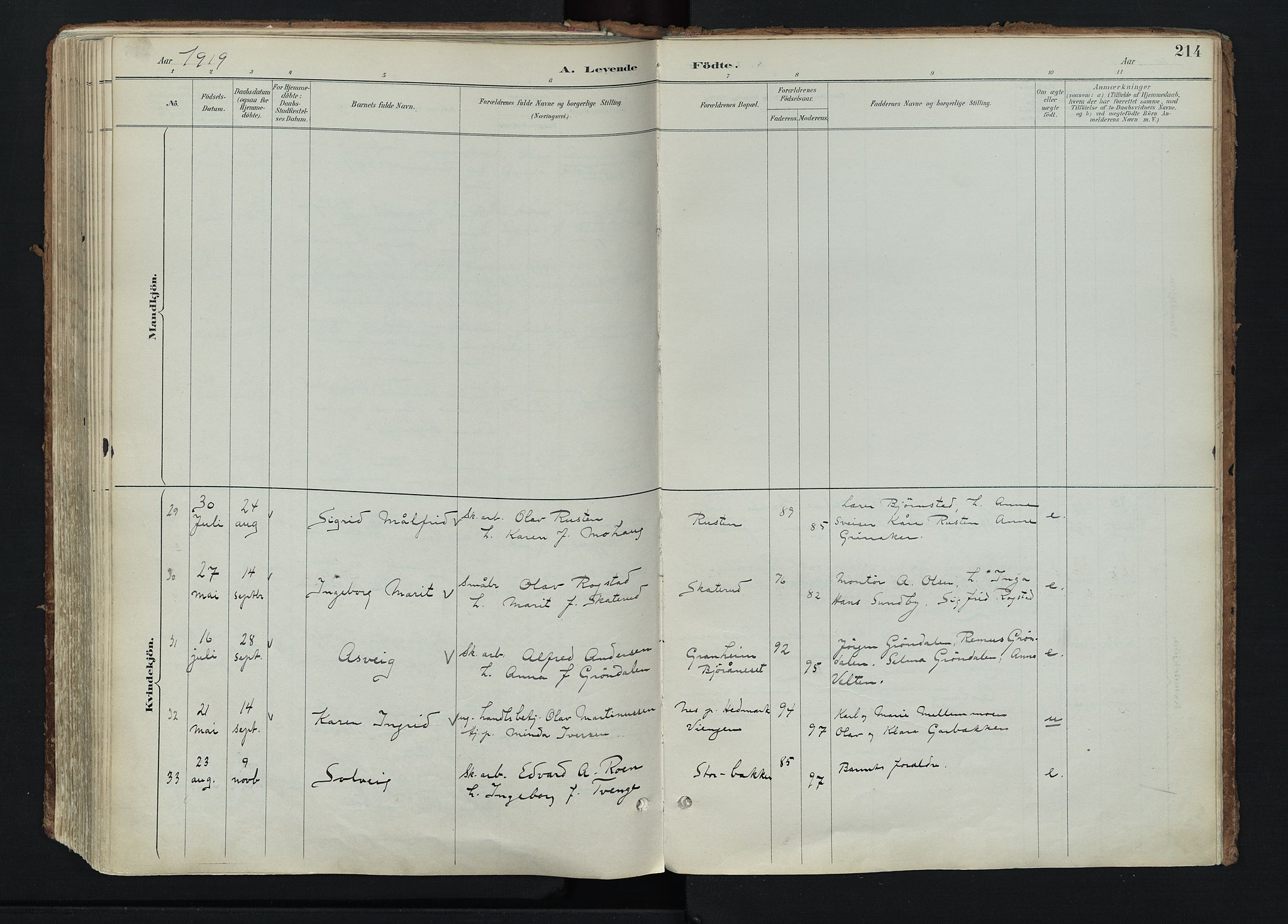 Stor-Elvdal prestekontor, AV/SAH-PREST-052/H/Ha/Haa/L0004: Parish register (official) no. 4, 1890-1922, p. 214