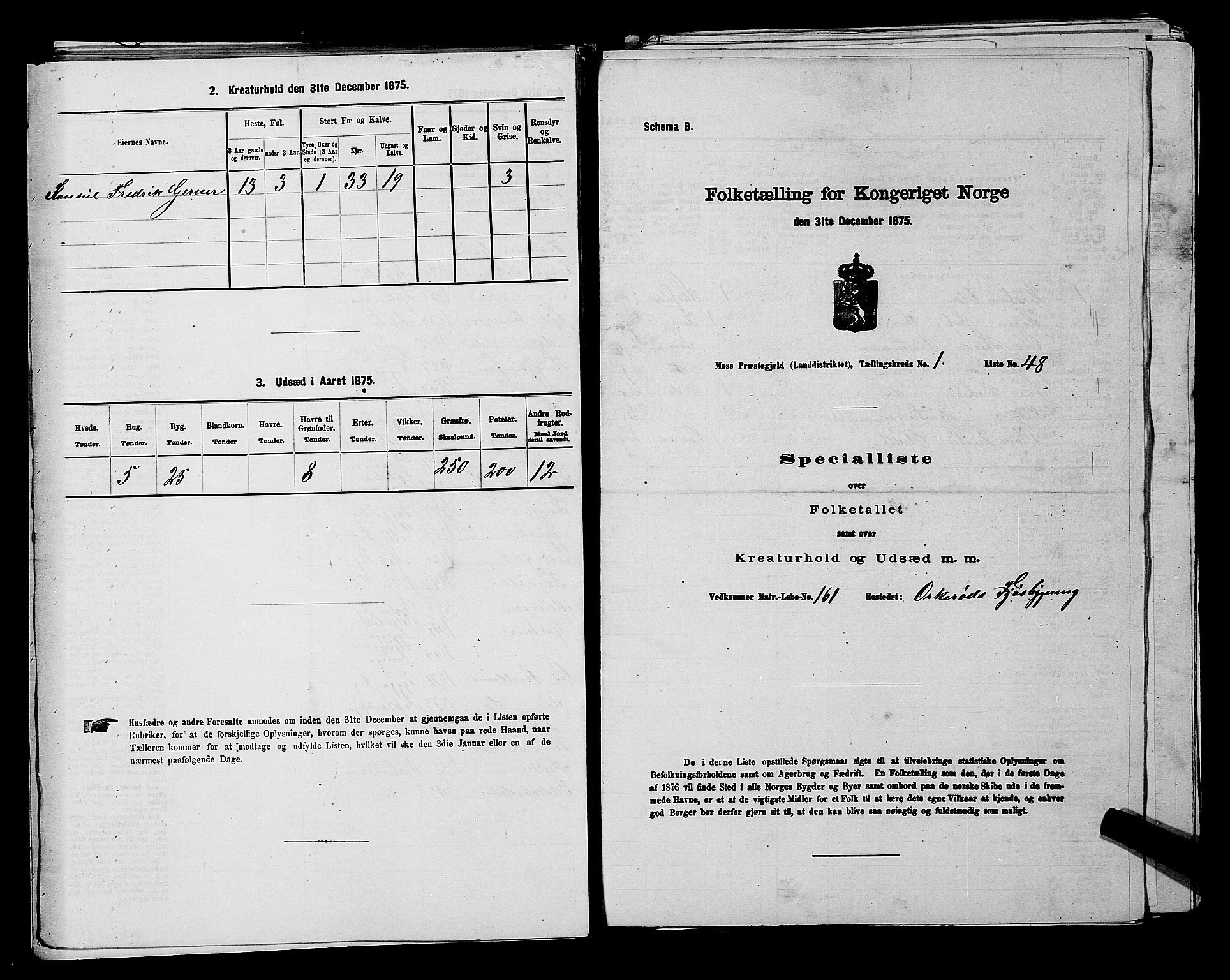 RA, 1875 census for 0194L Moss/Moss, 1875, p. 203