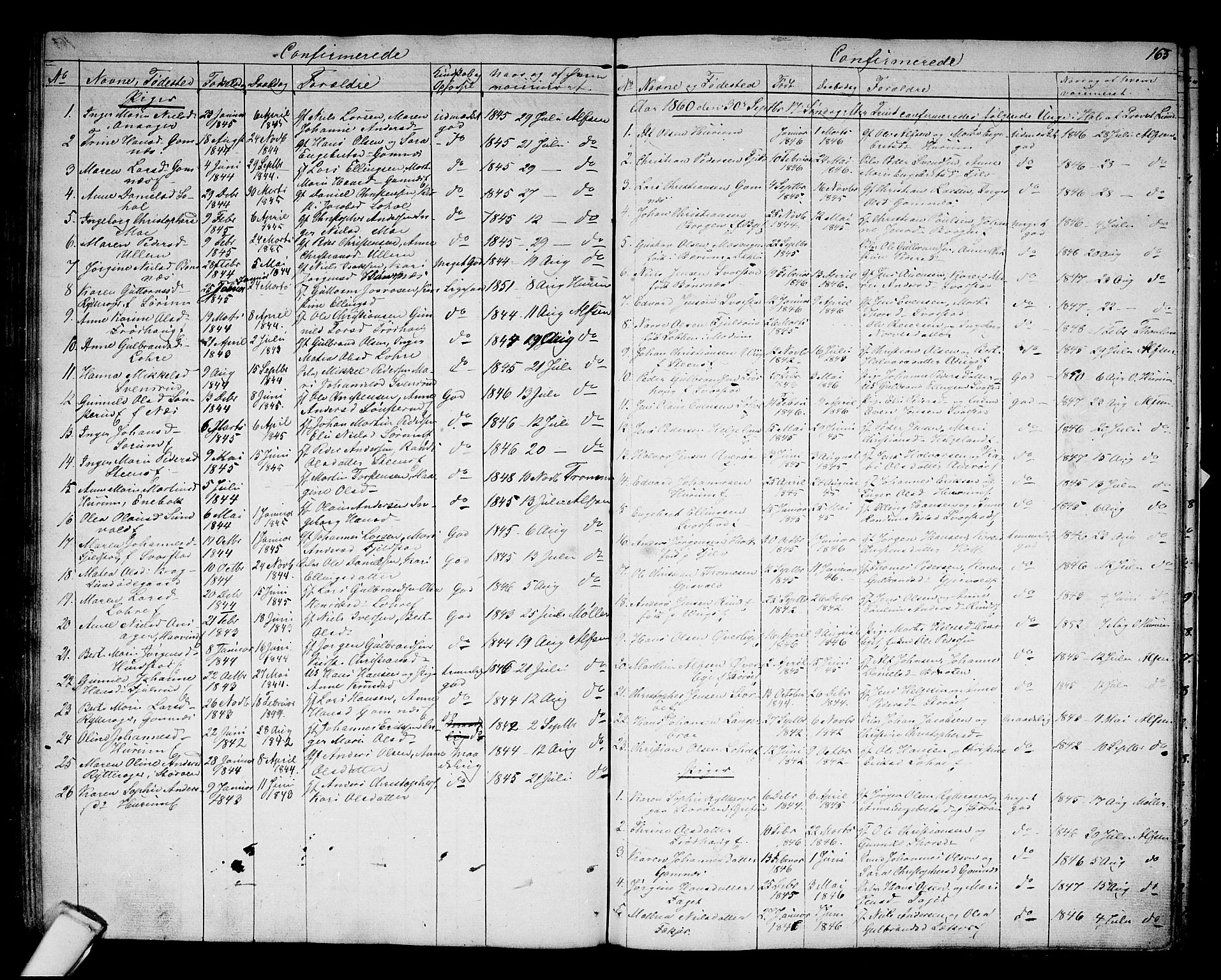 Hole kirkebøker, AV/SAKO-A-228/G/Ga/L0002: Parish register (copy) no. I 2, 1842-1878, p. 165