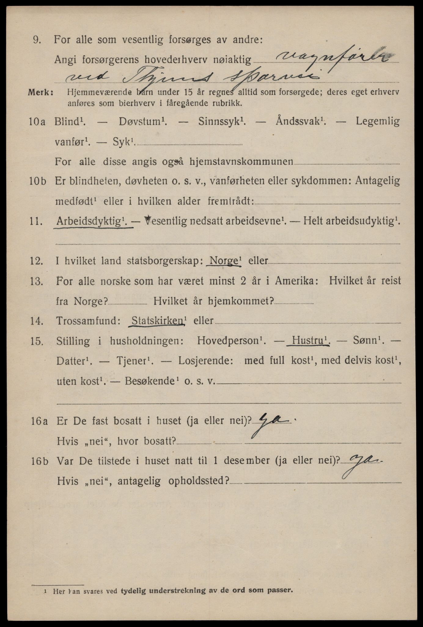 SAT, 1920 census for Trondheim, 1920, p. 43883