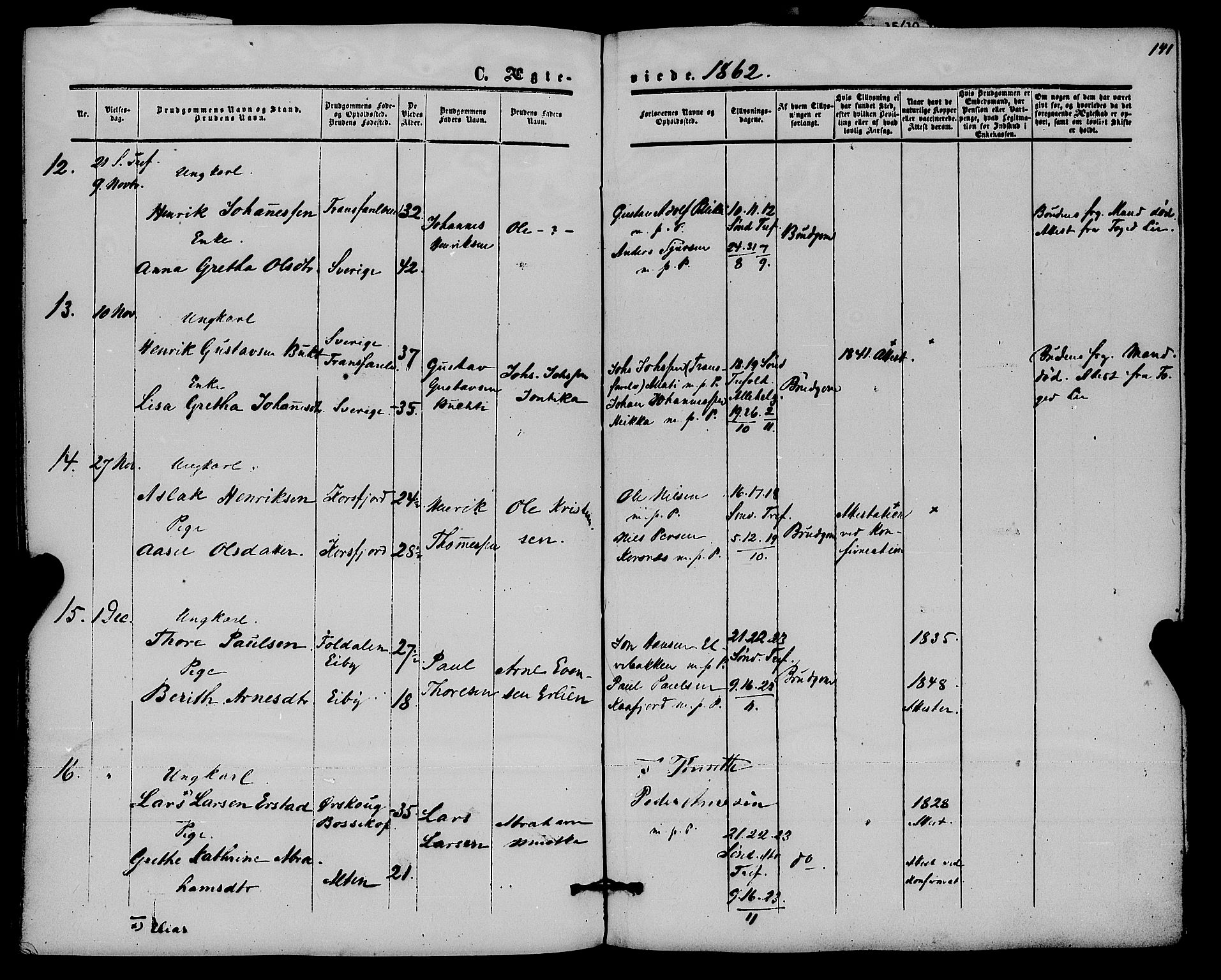 Alta sokneprestkontor, SATØ/S-1338/H/Ha/L0001.kirke: Parish register (official) no. 1, 1858-1878, p. 141