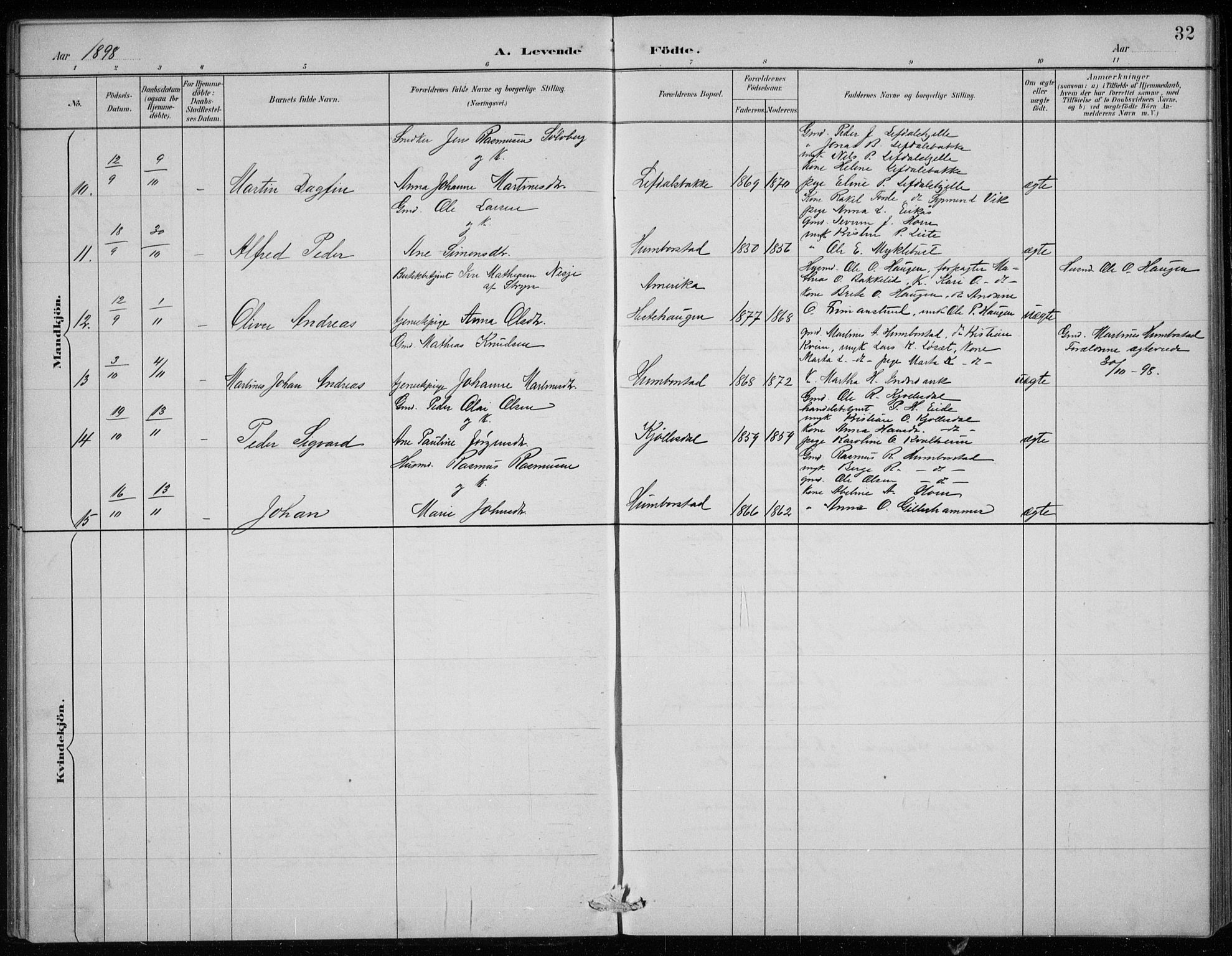 Davik sokneprestembete, AV/SAB-A-79701/H/Hab/Haba/L0002: Parish register (copy) no. A 2, 1890-1911, p. 32