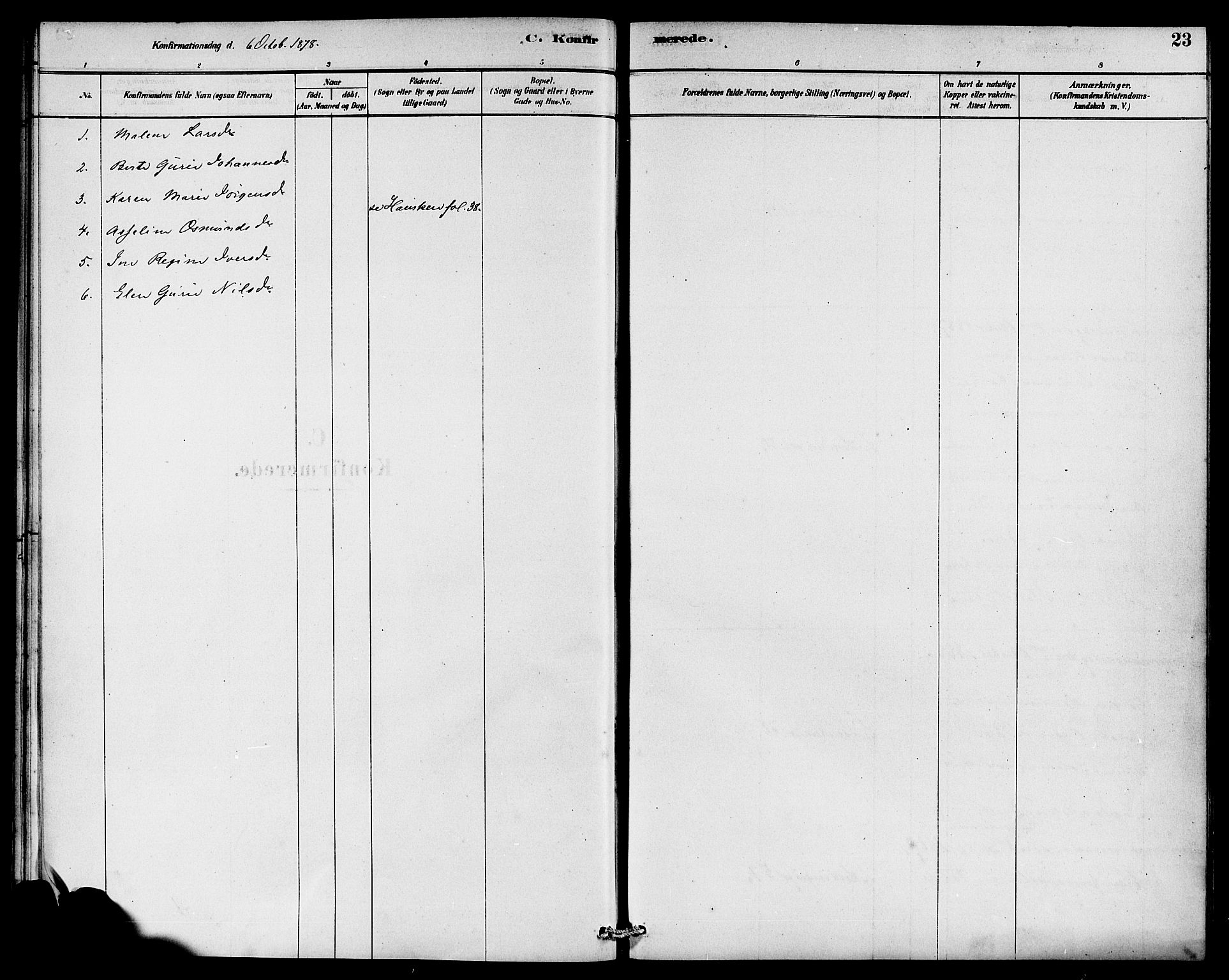 Rennesøy sokneprestkontor, SAST/A -101827/H/Ha/Haa/L0008: Parish register (official) no. A 8, 1878-1890, p. 23