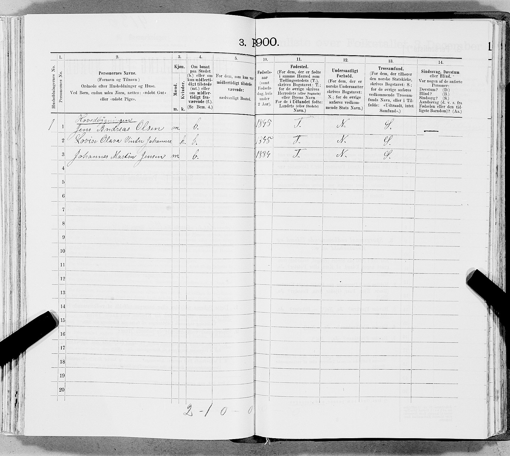 SAT, 1900 census for Hemnes, 1900, p. 1769