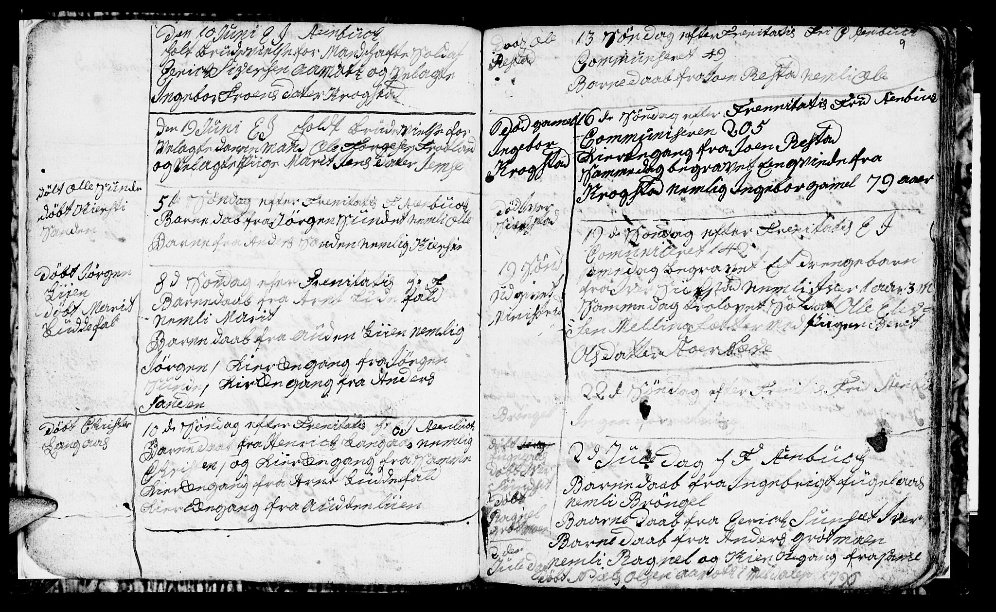 Ministerialprotokoller, klokkerbøker og fødselsregistre - Sør-Trøndelag, SAT/A-1456/694/L1129: Parish register (copy) no. 694C01, 1793-1815, p. 9