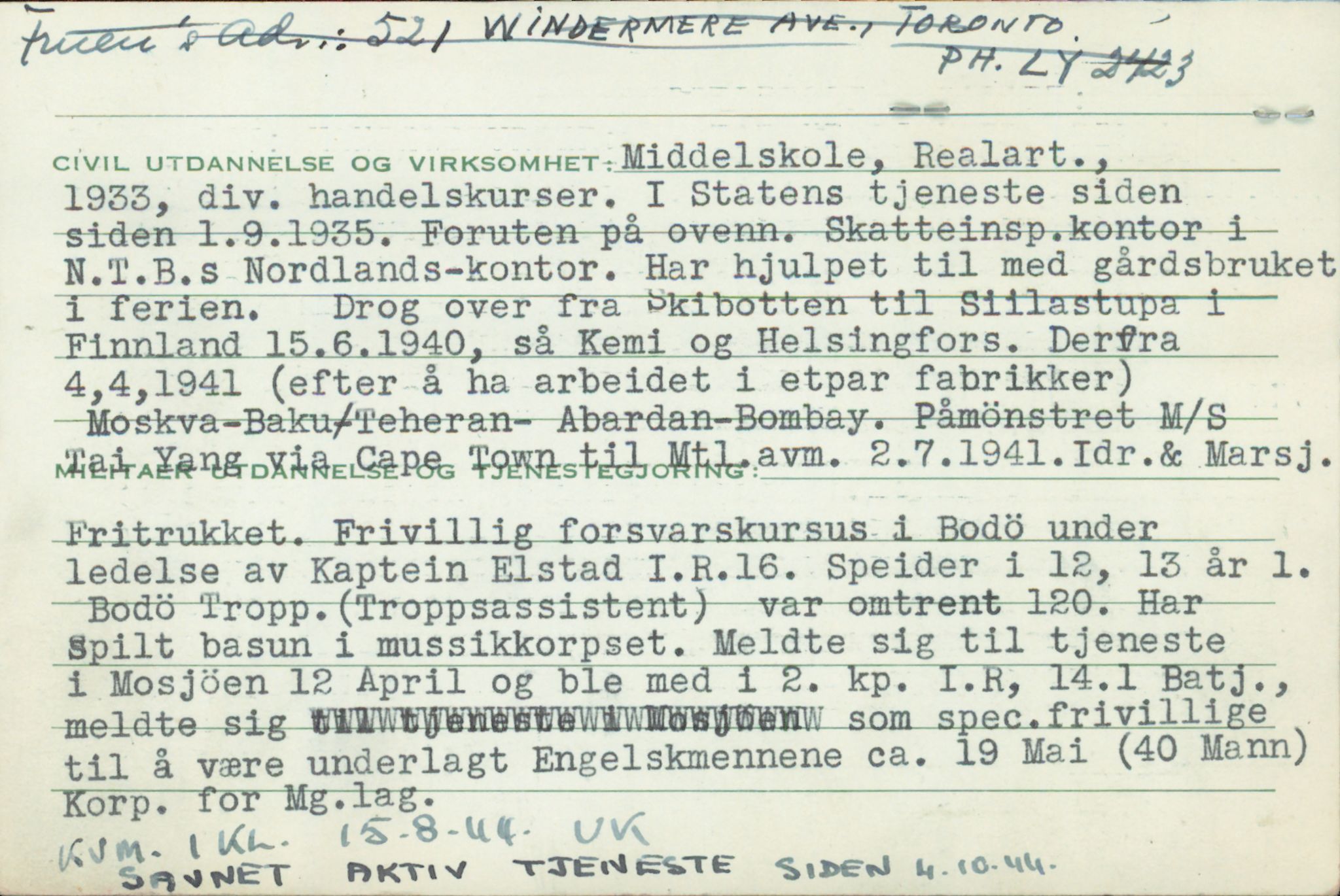 Forsvaret, Forsvarets overkommando/Luftforsvarsstaben, AV/RA-RAFA-4079/P/Pa/L0029: Personellpapirer, 1912, p. 354