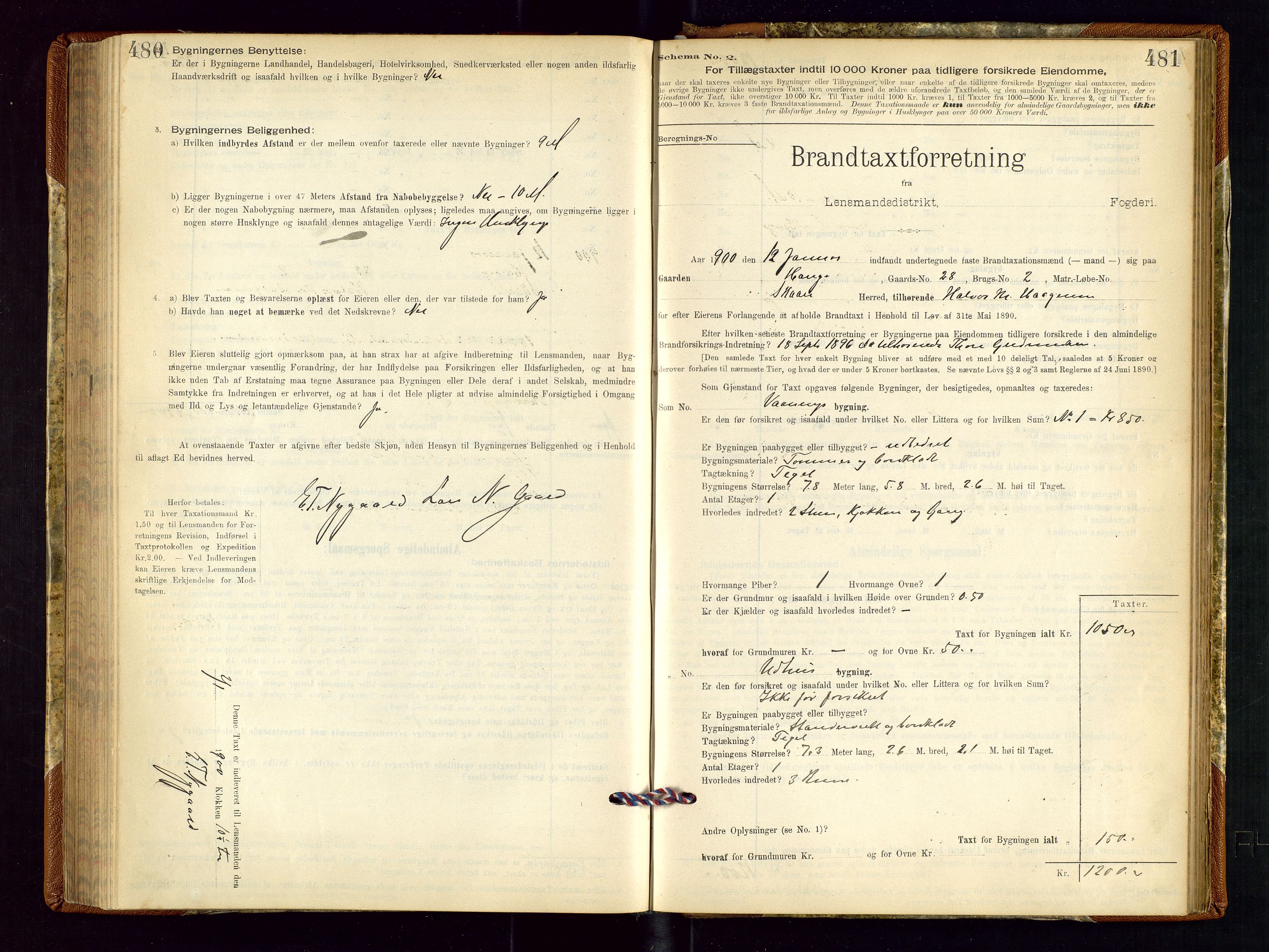 Torvestad lensmannskontor, SAST/A-100307/1/Gob/L0001: "Brandtaxationsprotokol for Torvestad Lensmannsdistrikt", 1895-1904, p. 480-481