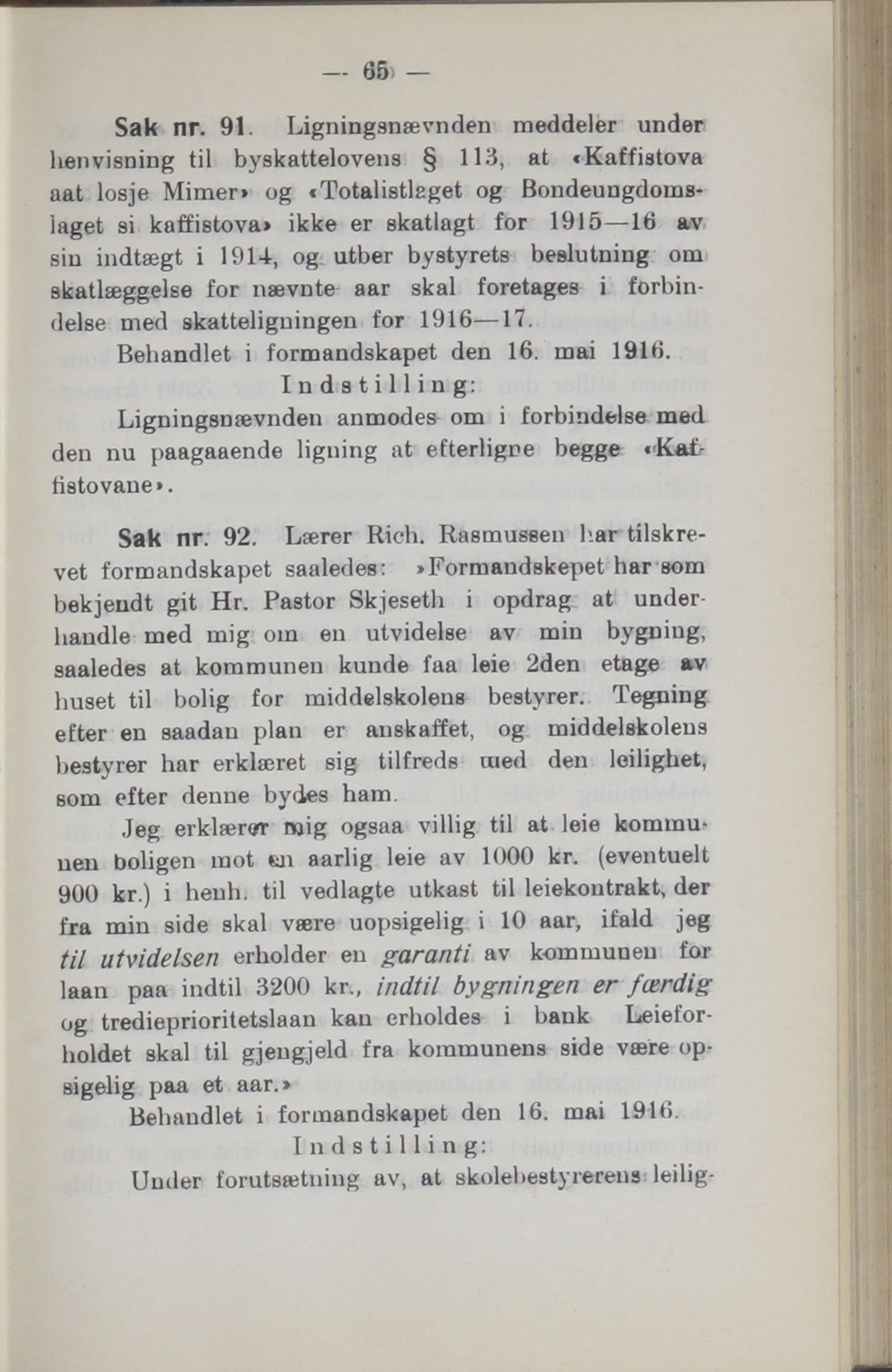 Narvik kommune. Formannskap , AIN/K-18050.150/A/Ab/L0006: Møtebok, 1916