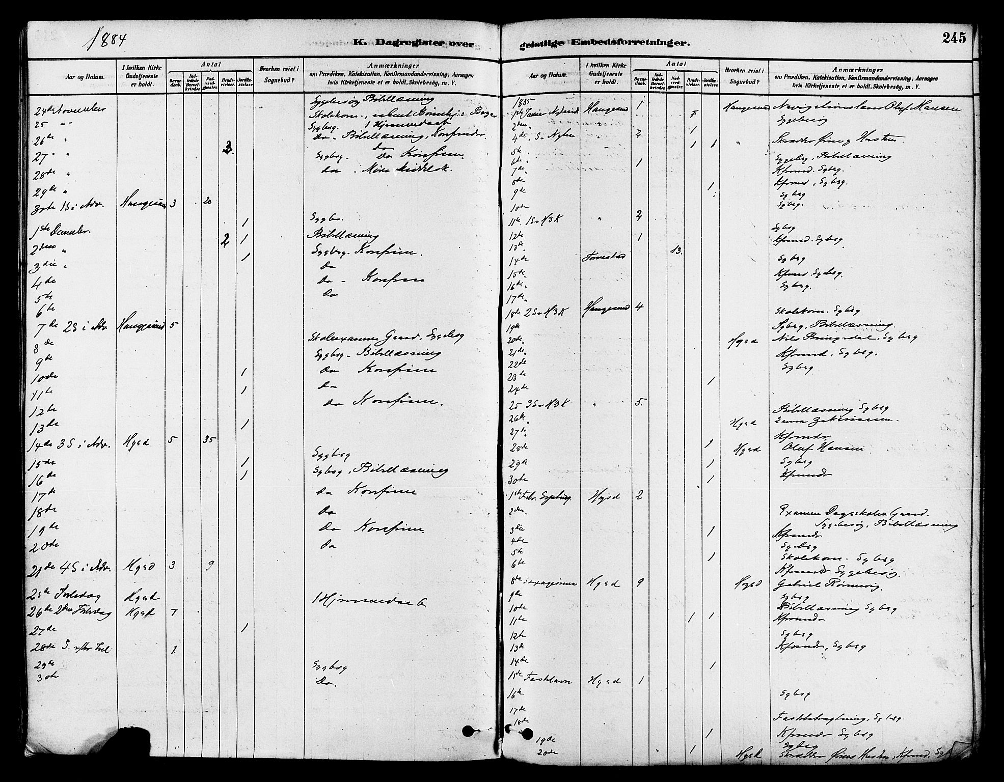 Haugesund sokneprestkontor, AV/SAST-A -101863/H/Ha/Haa/L0001: Parish register (official) no. A 1, 1878-1885, p. 245