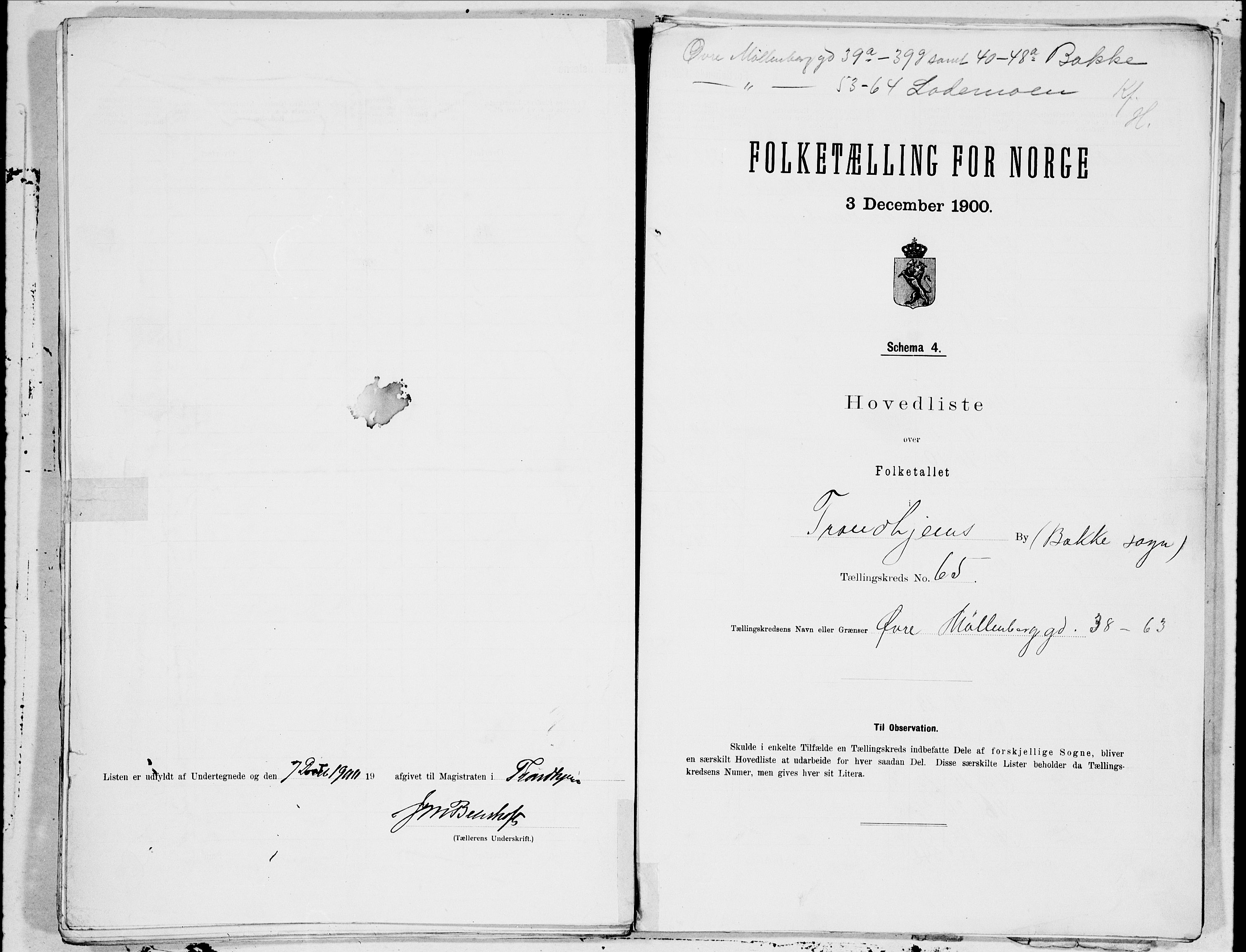 SAT, 1900 census for Trondheim, 1900, p. 129