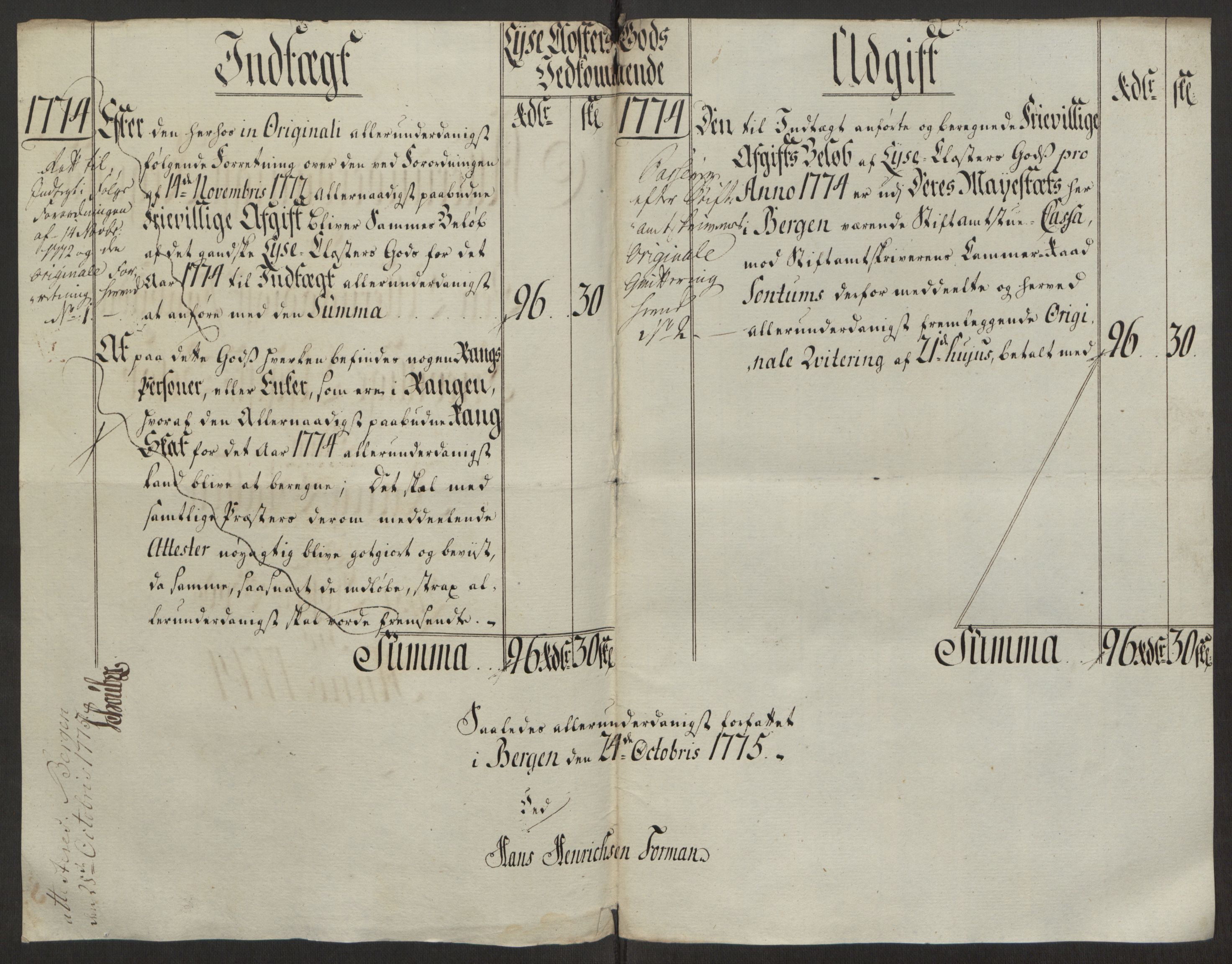 Rentekammeret inntil 1814, Reviderte regnskaper, Fogderegnskap, RA/EA-4092/R50/L3180: Ekstraskatten Lyse kloster, 1762-1783, p. 347