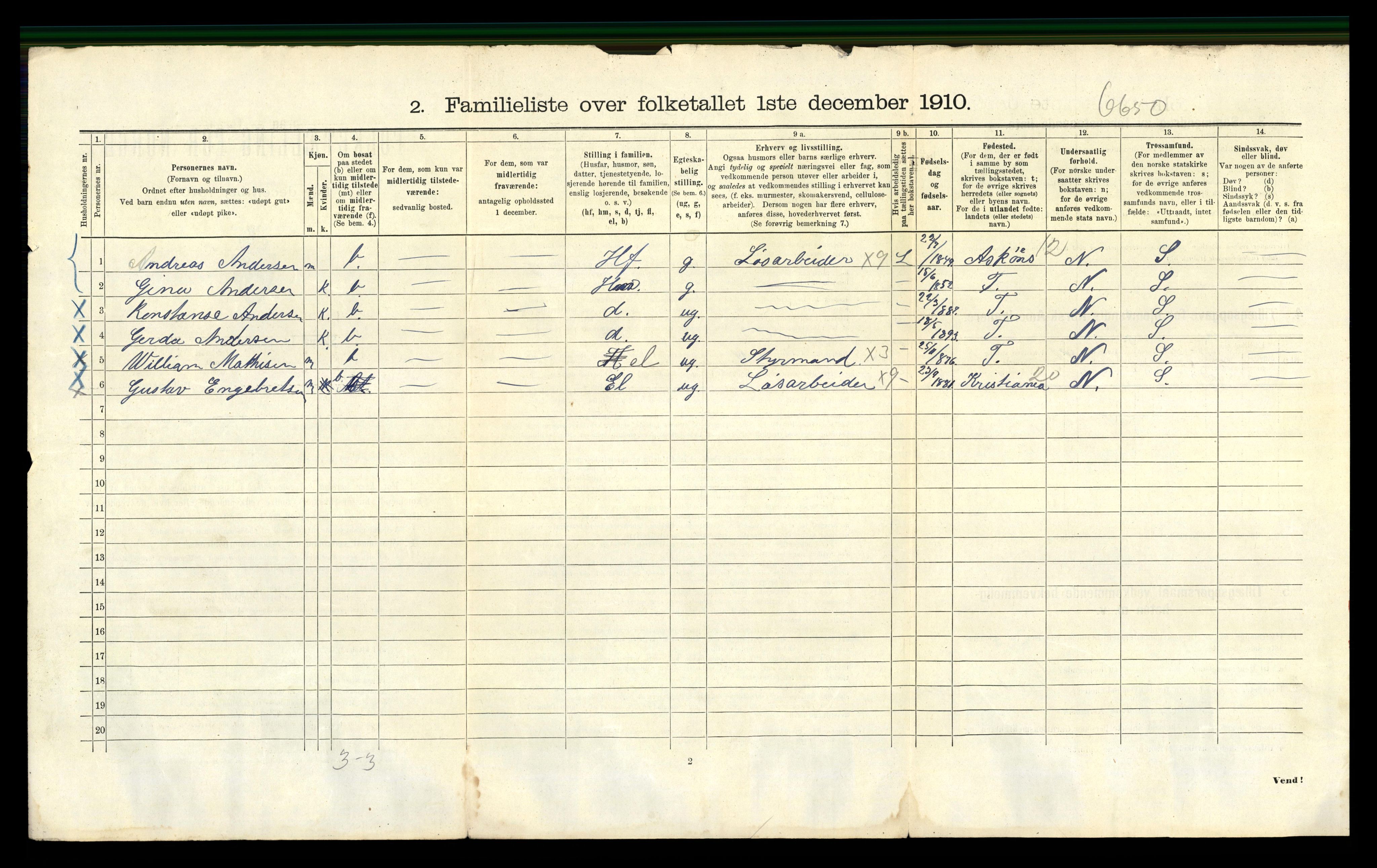 RA, 1910 census for Bergen, 1910, p. 33364