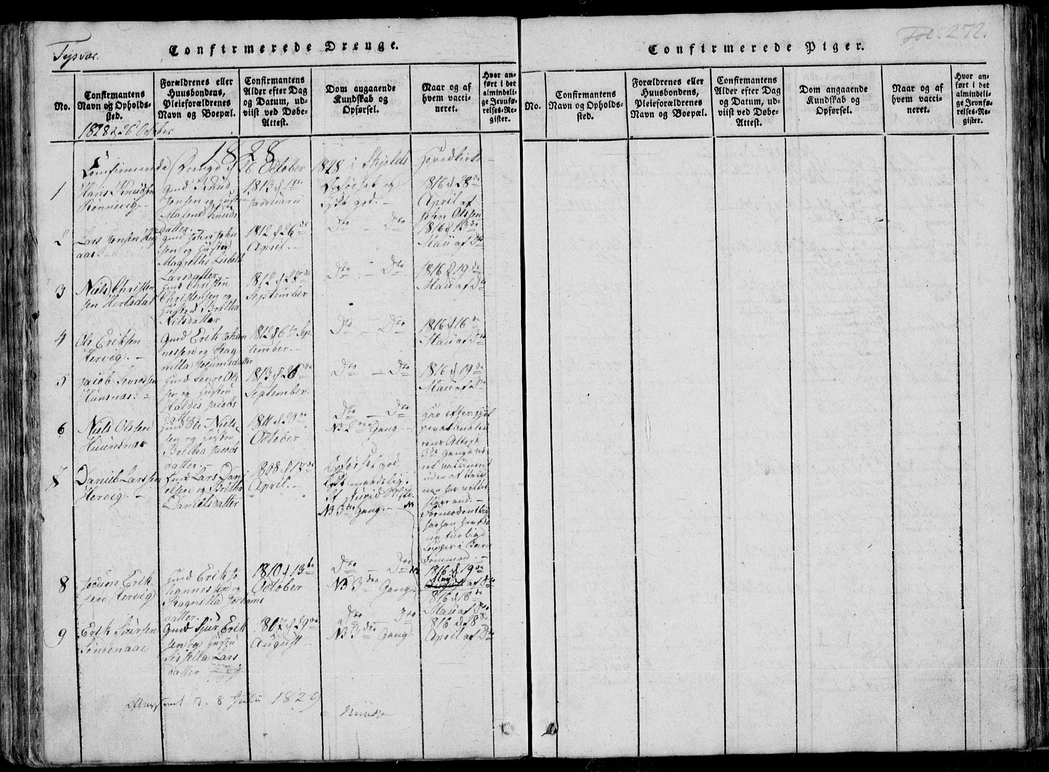 Skjold sokneprestkontor, AV/SAST-A-101847/H/Ha/Haa/L0004: Parish register (official) no. A 4 /1, 1815-1830, p. 272