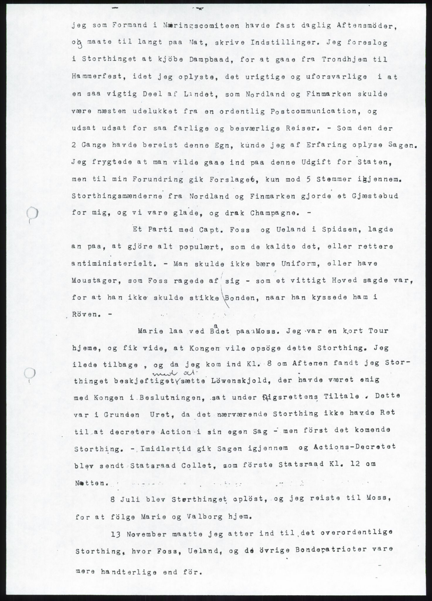 Blom, Gustav Peter, AV/RA-PA-0568/F/L0002/0002: Transkripsjoner, brev og manuskript / Transkripsjon av manuskript med G. P. Bloms erindringer, del B, C og D (ved Peter Julius Blom?), p. 10