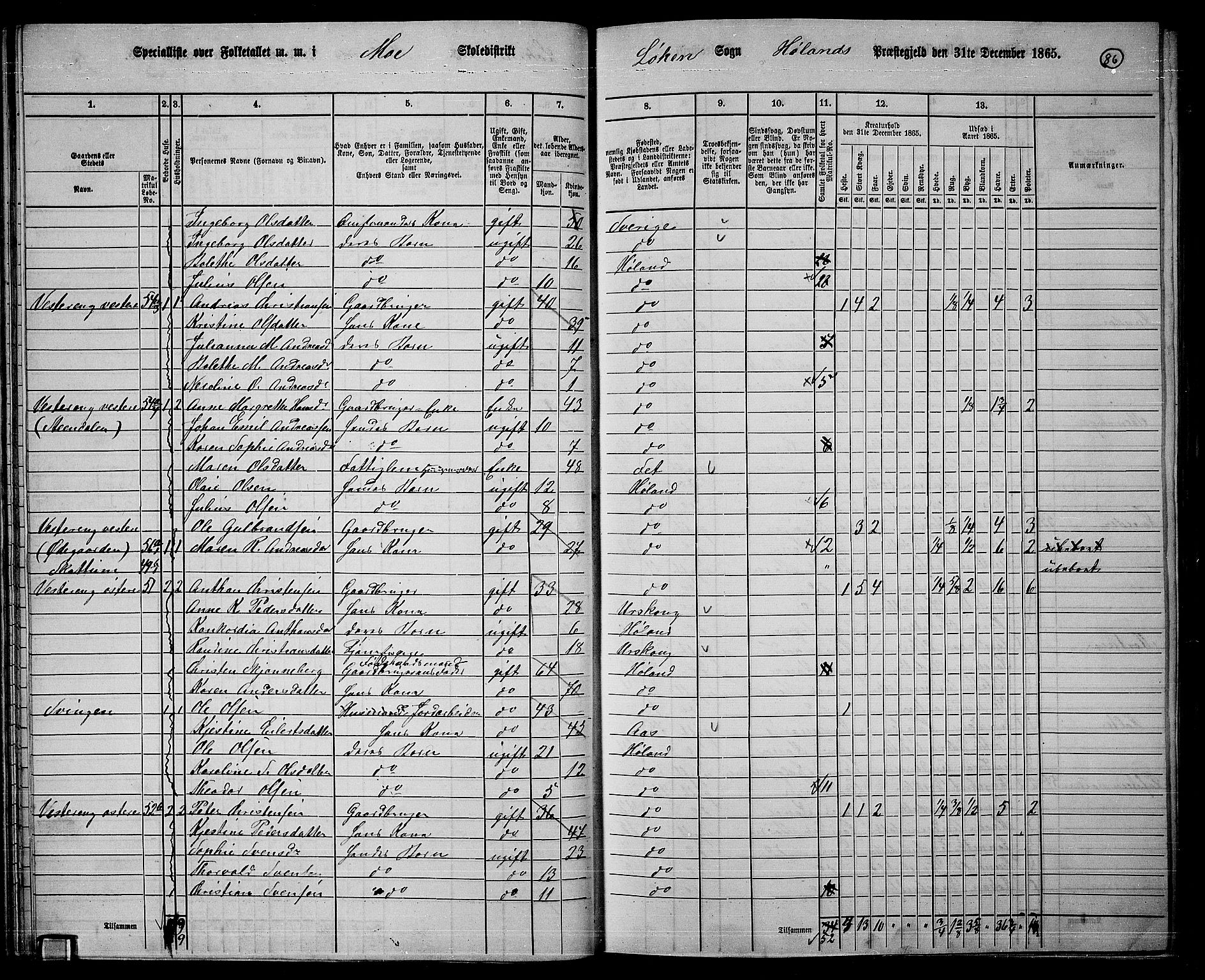 RA, 1865 census for Høland, 1865, p. 79