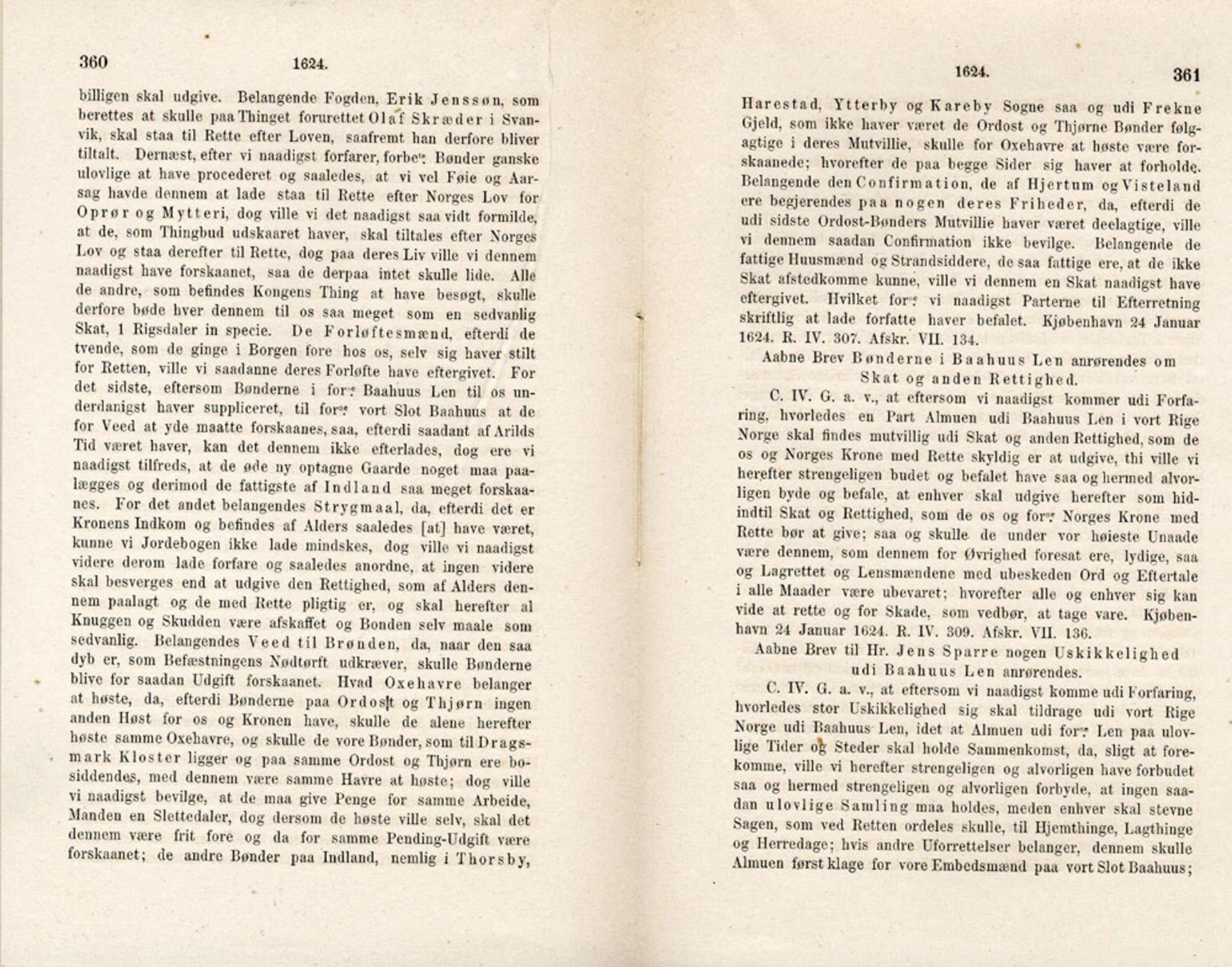 Publikasjoner utgitt av Det Norske Historiske Kildeskriftfond, PUBL/-/-/-: Norske Rigs-Registranter, bind 5, 1619-1627, p. 360-361