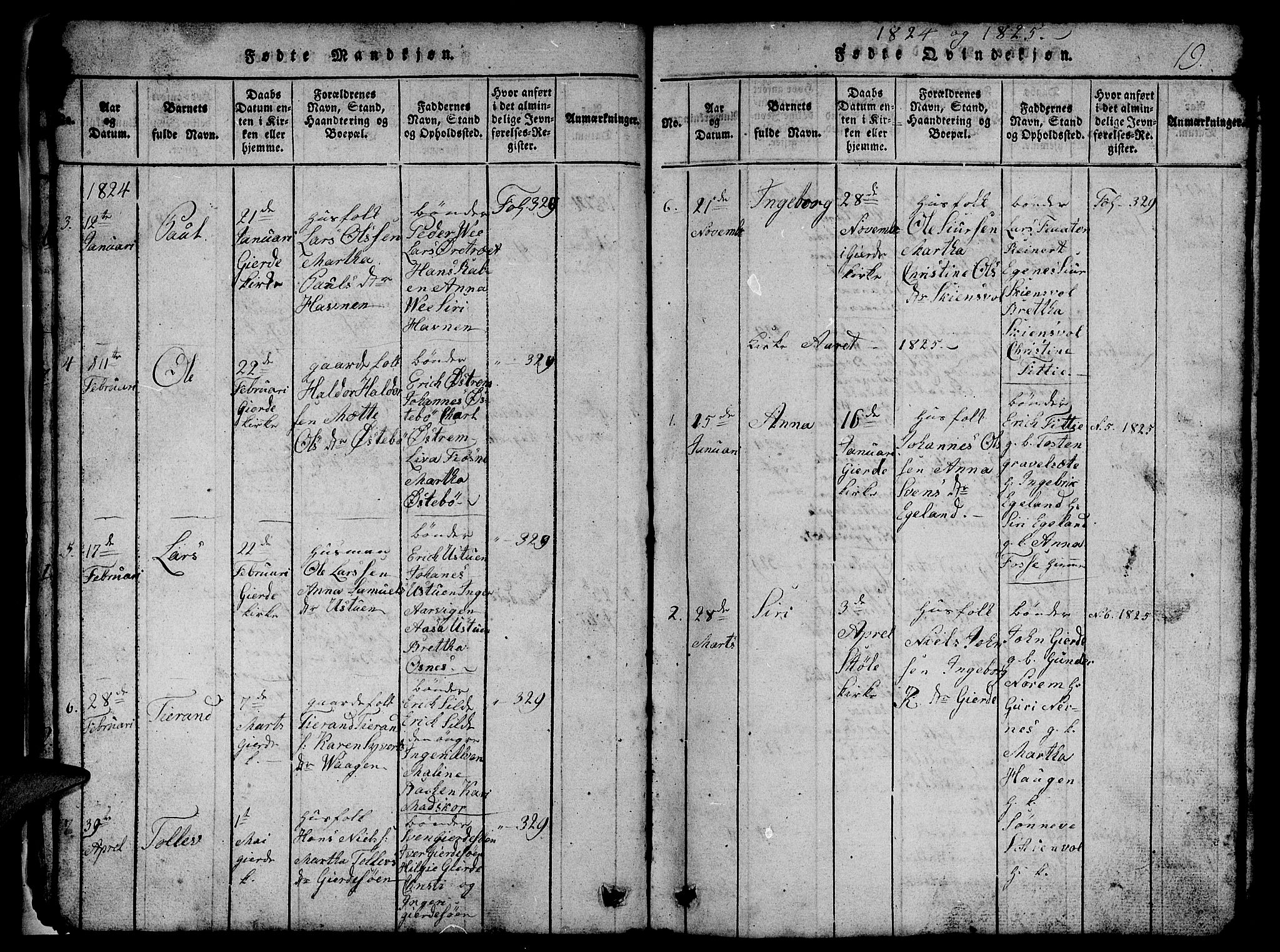 Etne sokneprestembete, SAB/A-75001/H/Hab: Parish register (copy) no. B 1, 1815-1850, p. 19
