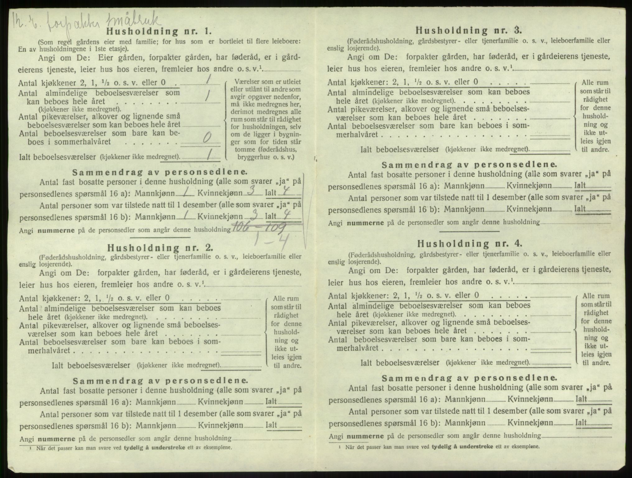SAB, 1920 census for Gaular, 1920, p. 107