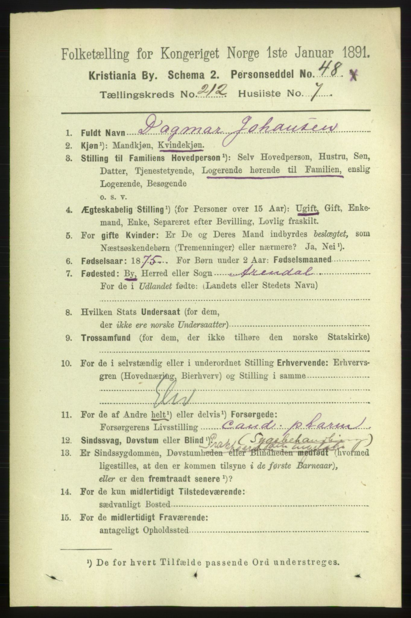 RA, 1891 census for 0301 Kristiania, 1891, p. 126679