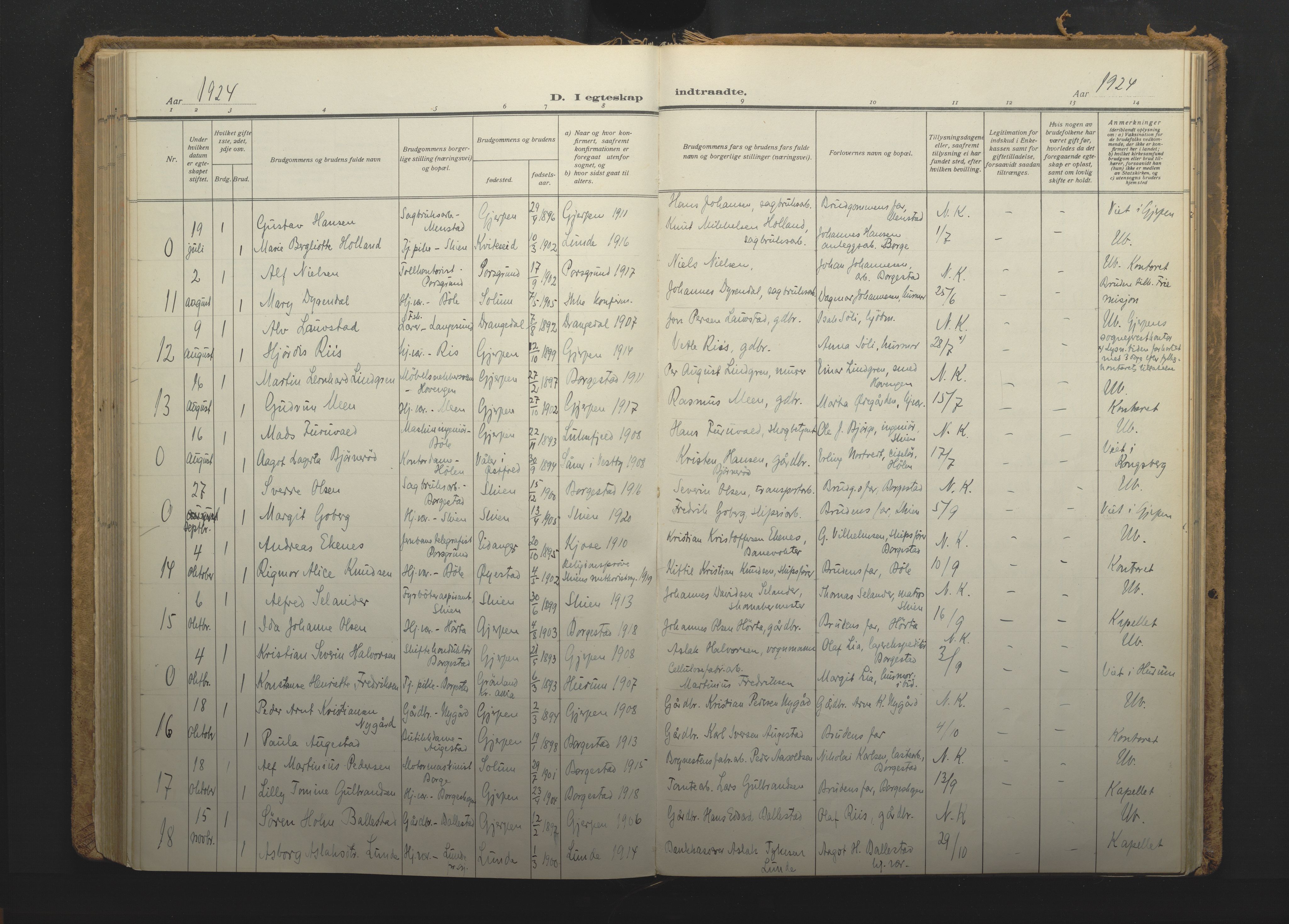 Gjerpen kirkebøker, SAKO/A-265/F/Fb/L0001: Parish register (official) no. II 1, 1920-1935