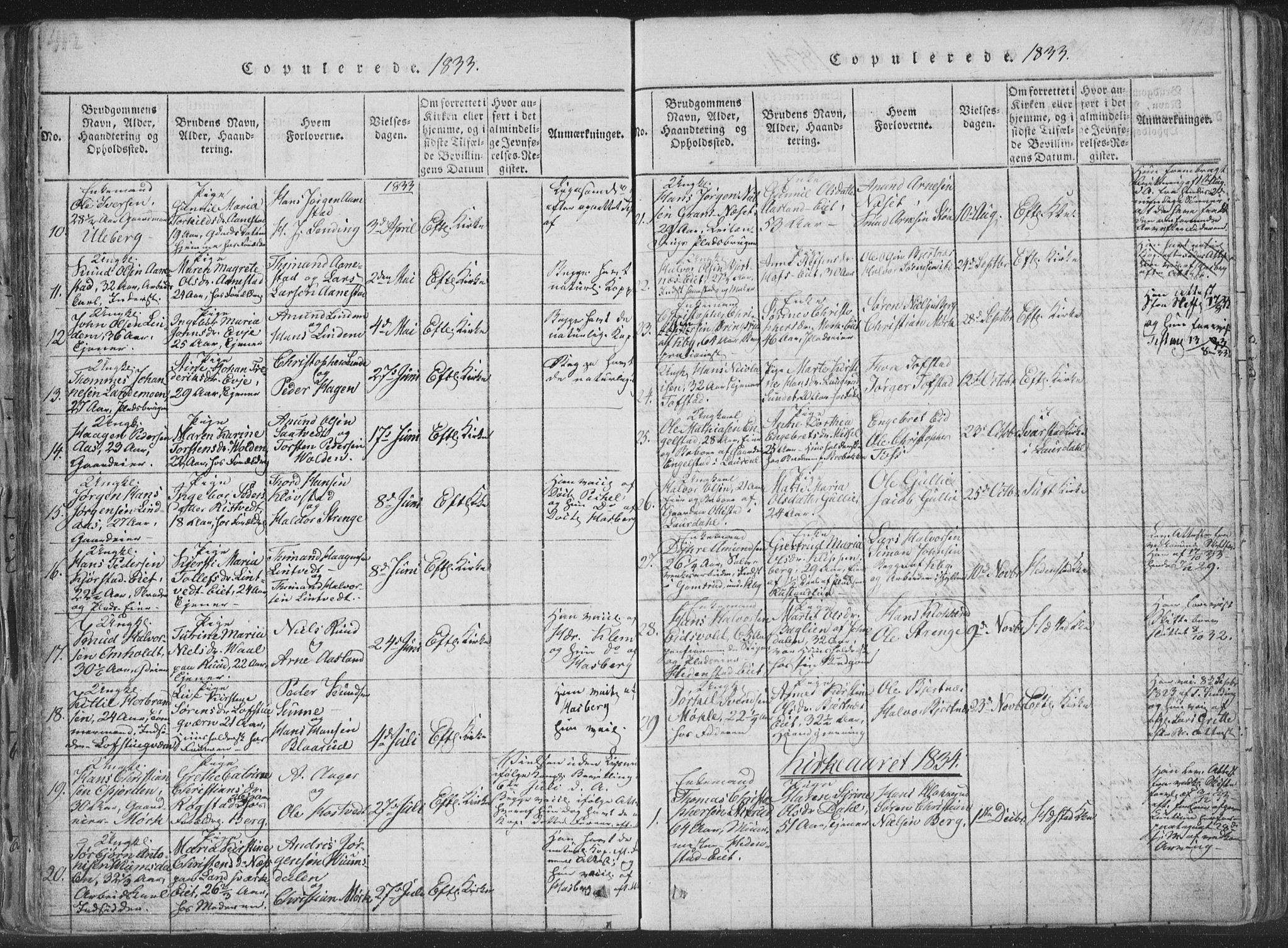 Sandsvær kirkebøker, SAKO/A-244/F/Fa/L0004: Parish register (official) no. I 4, 1817-1839, p. 412-413