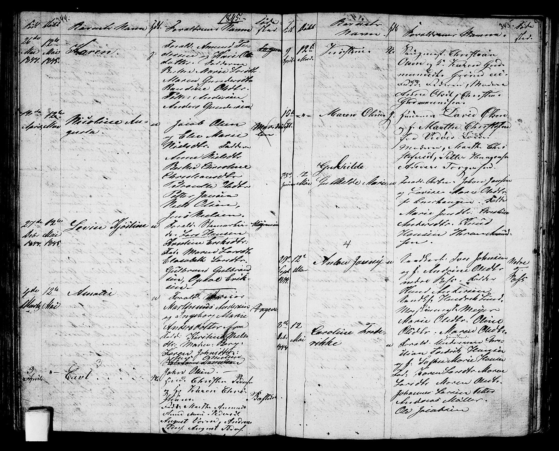 Aker prestekontor kirkebøker, AV/SAO-A-10861/G/L0007: Parish register (copy) no. 7, 1838-1846, p. 344-345