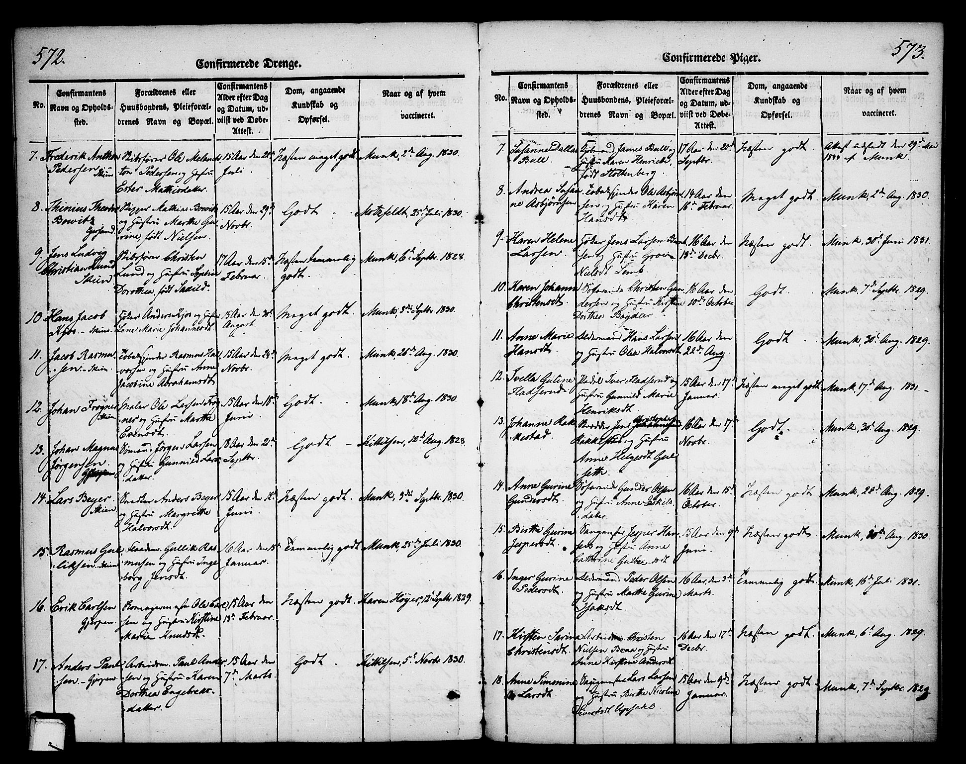 Skien kirkebøker, SAKO/A-302/F/Fa/L0006b: Parish register (official) no. 6B, 1843-1846, p. 572-573