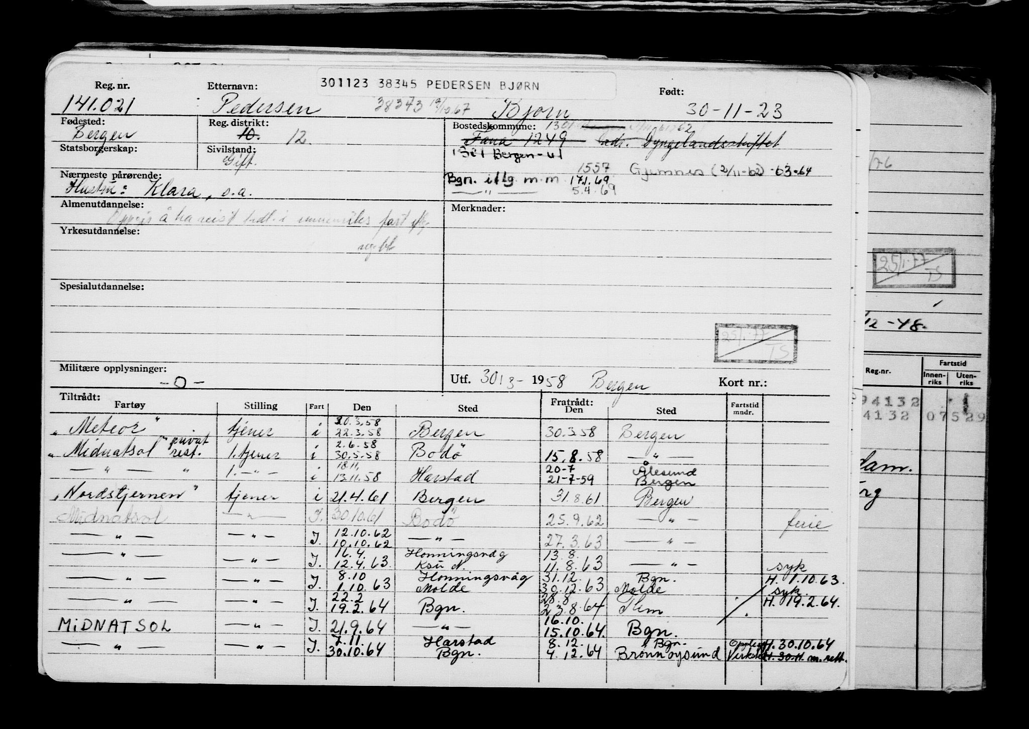 Direktoratet for sjømenn, AV/RA-S-3545/G/Gb/L0225: Hovedkort, 1923, p. 365