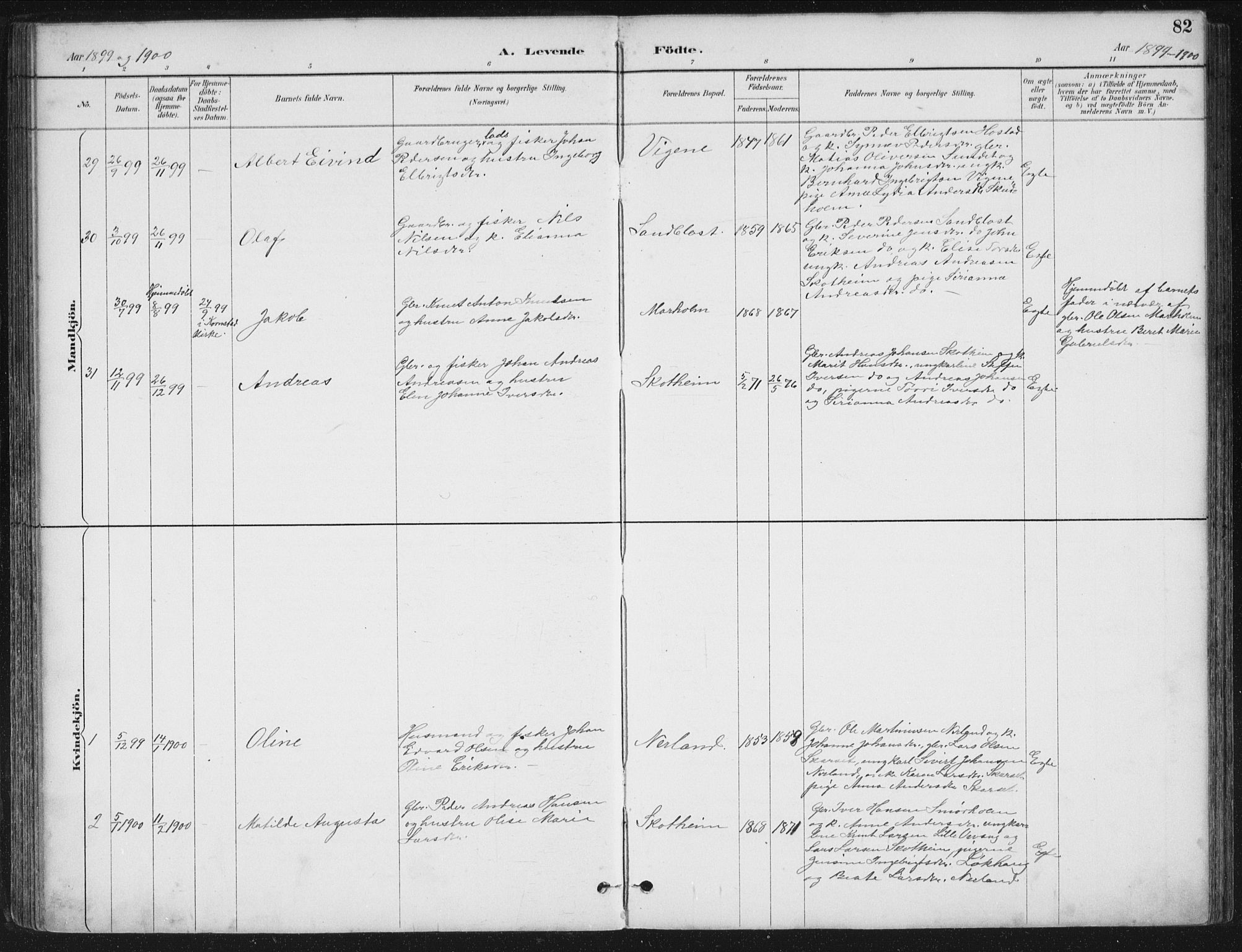 Ministerialprotokoller, klokkerbøker og fødselsregistre - Møre og Romsdal, AV/SAT-A-1454/567/L0783: Parish register (copy) no. 567C03, 1887-1903, p. 82