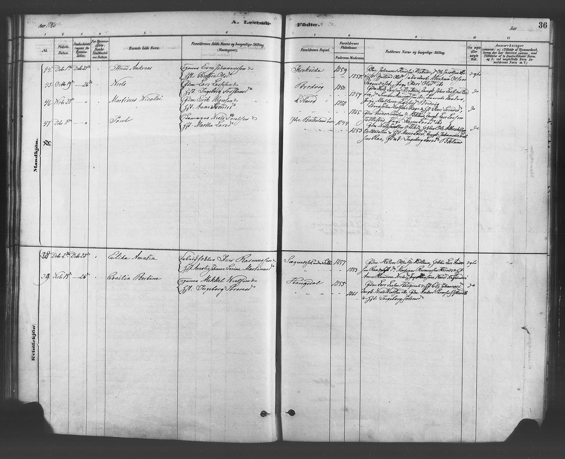 Fana Sokneprestembete, AV/SAB-A-75101/H/Haa/Haab/L0001: Parish register (official) no. B 1, 1878-1889, p. 36