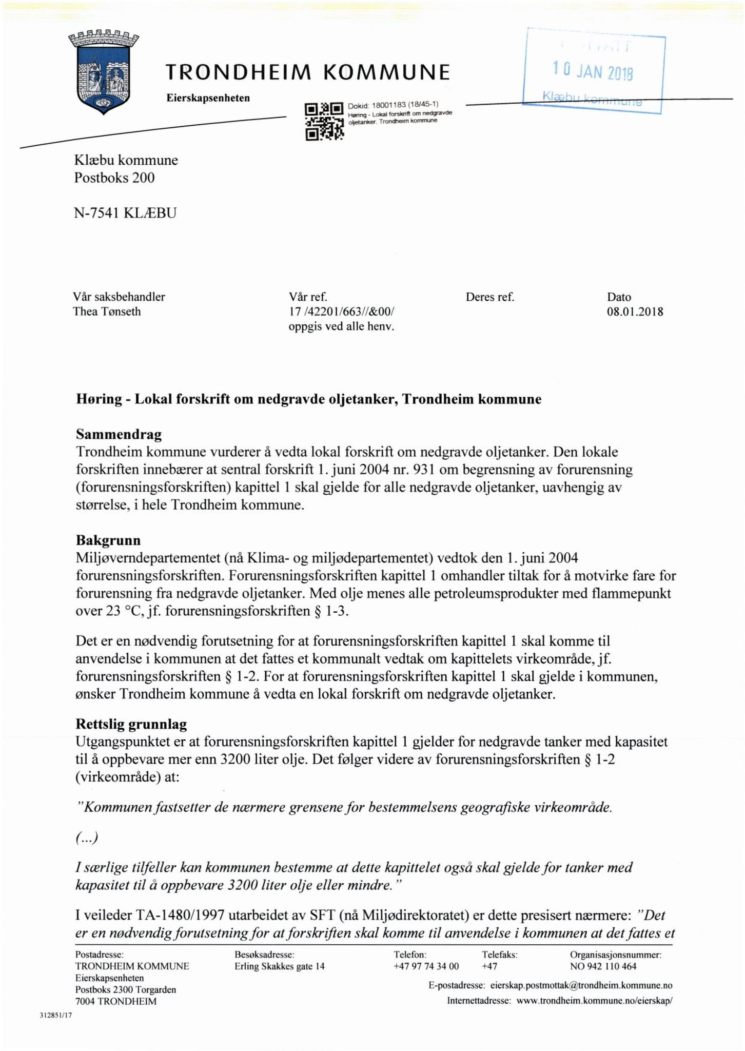 Klæbu Kommune, TRKO/KK/06-UM/L005: Utvalg for miljø - Møtedokumenter 2018, 2018, p. 272