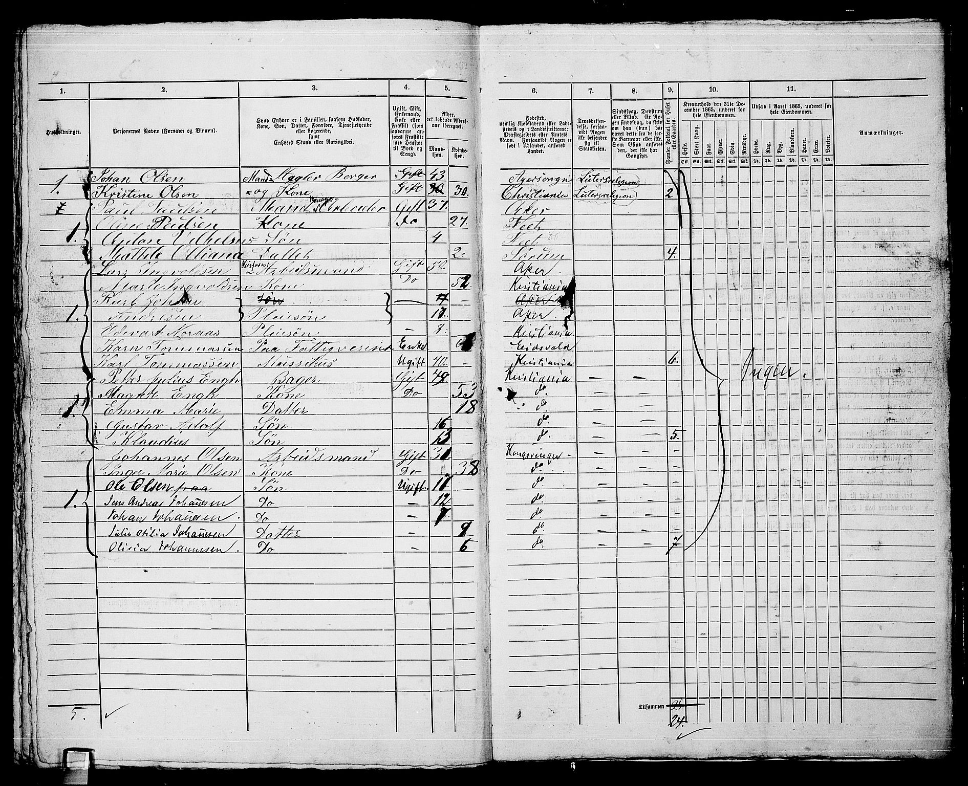 RA, 1865 census for Kristiania, 1865, p. 4408